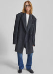Coblence Textured Wool-Blend Coat - Dark Grey