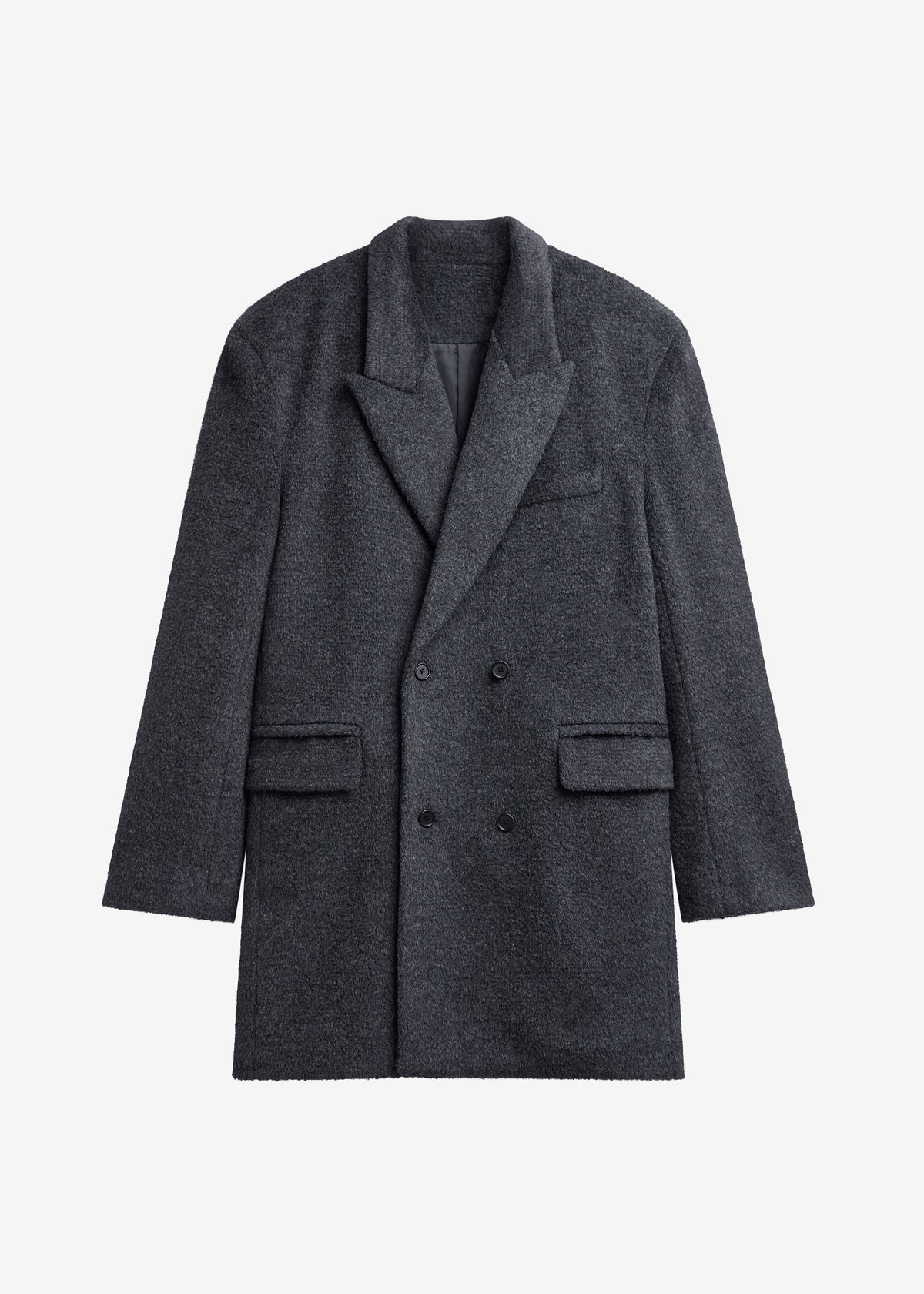 Coblence Textured Wool-Blend Coat - Dark Grey - 8