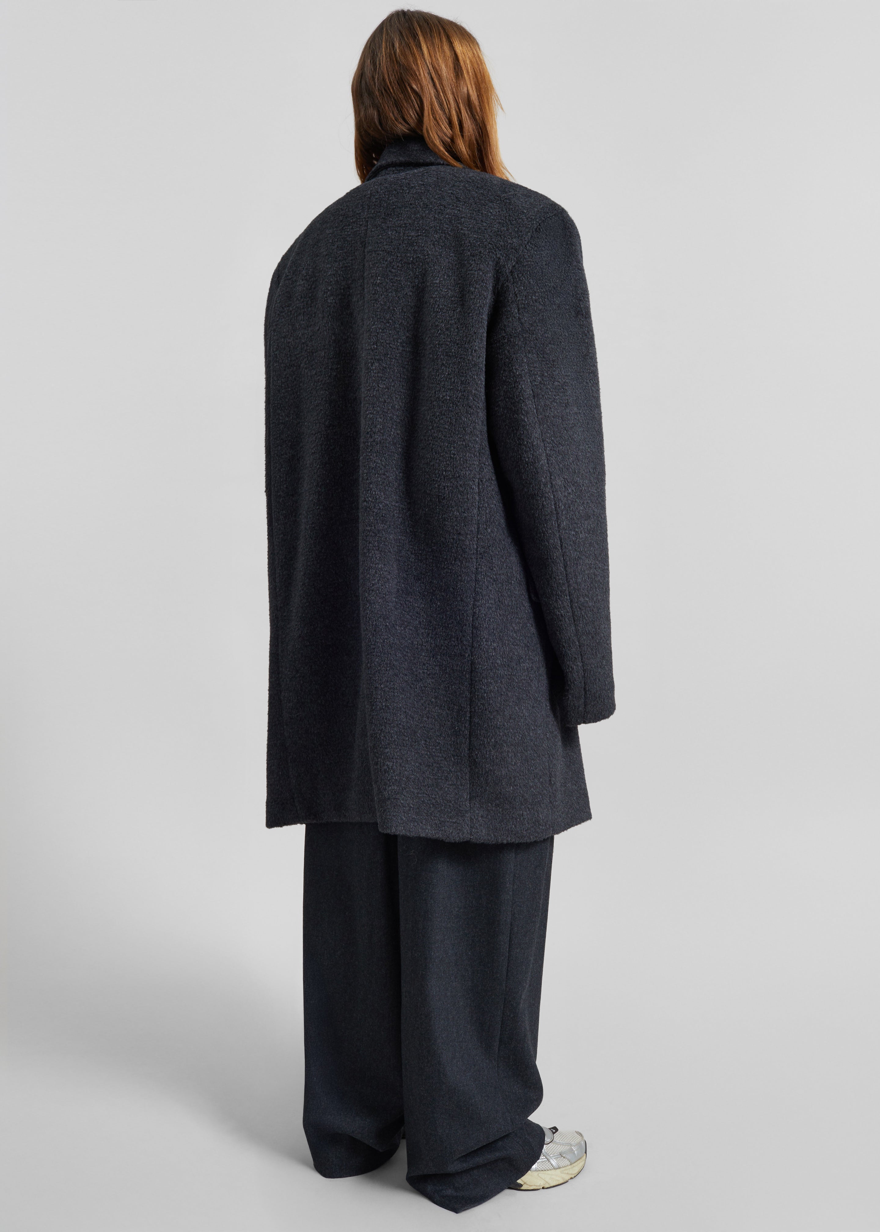 Coblence Textured Wool-Blend Coat - Dark Grey - 5