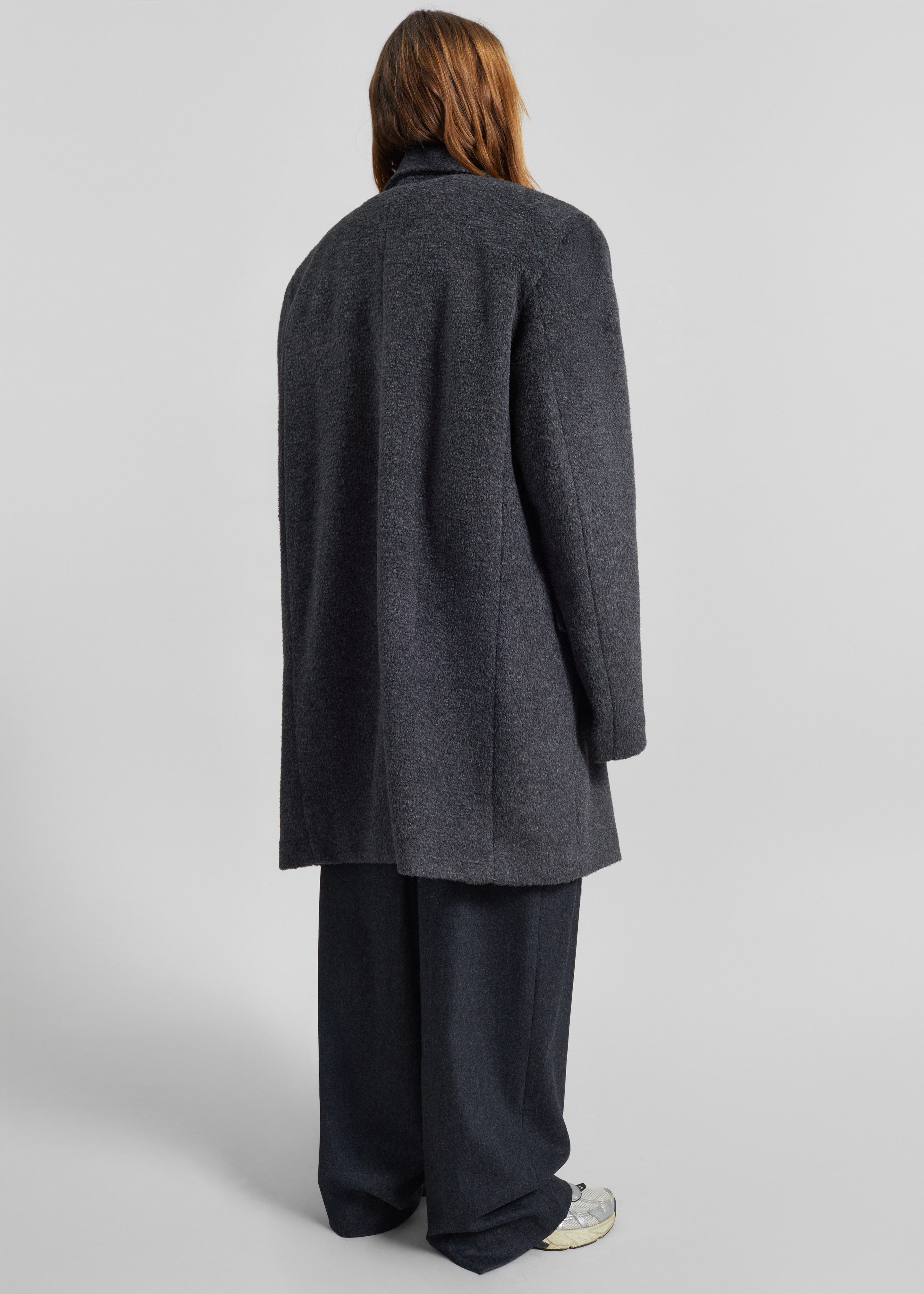 Coblence Textured Wool-Blend Coat - Dark Grey - 7