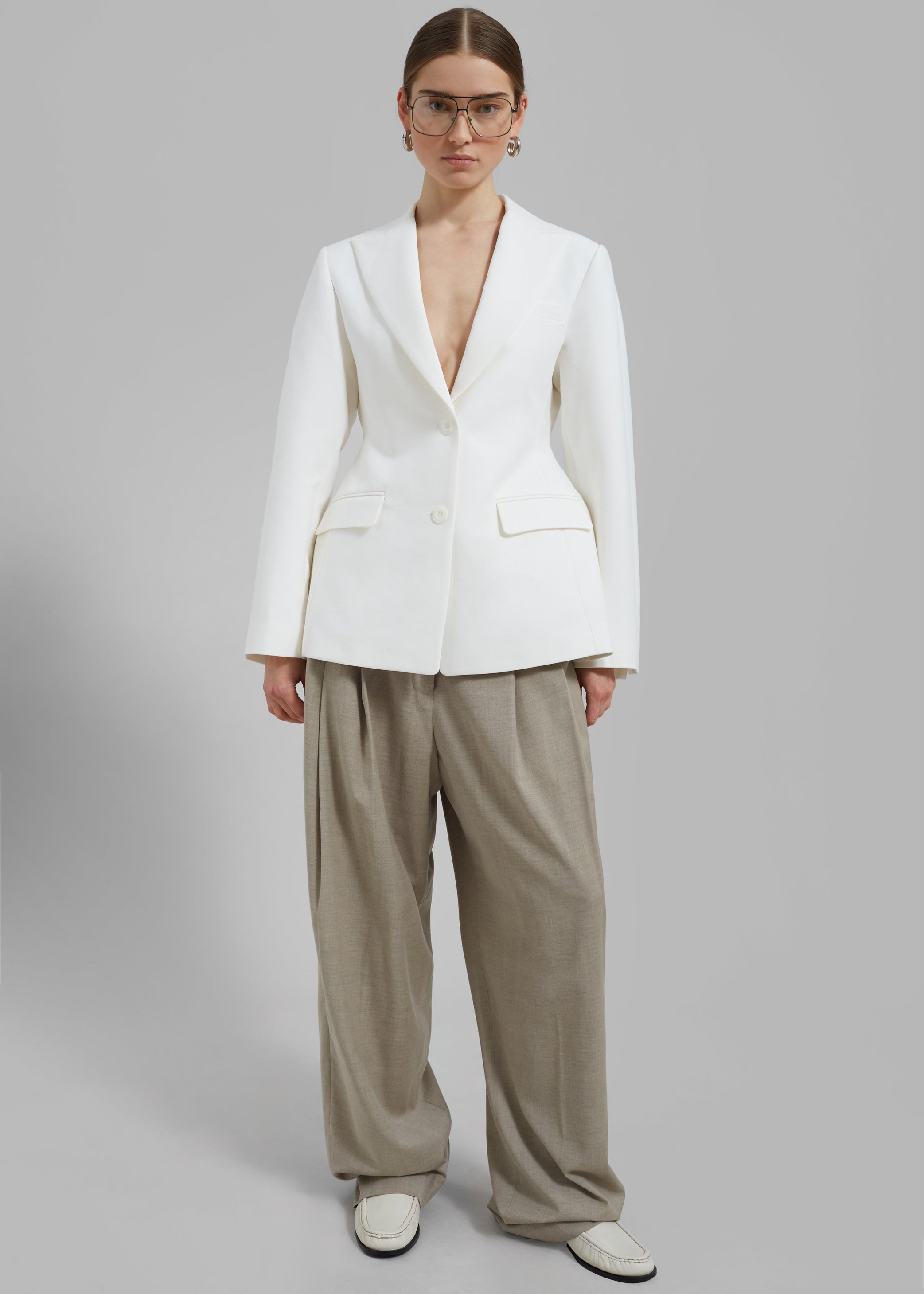 white womens suit dress Colette Hourglass Blazer