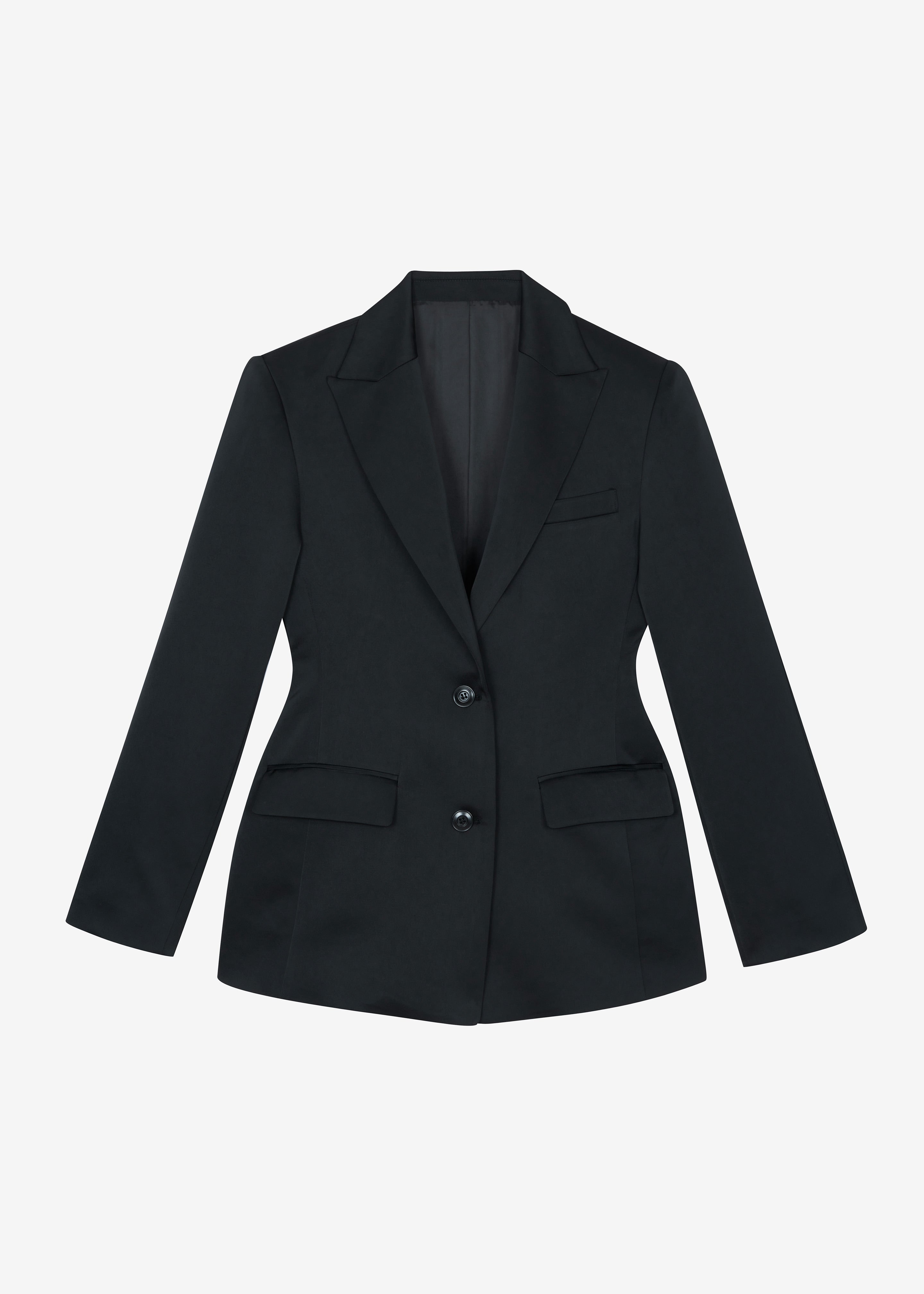 Colette Hourglass Satin Blazer - Black - 10