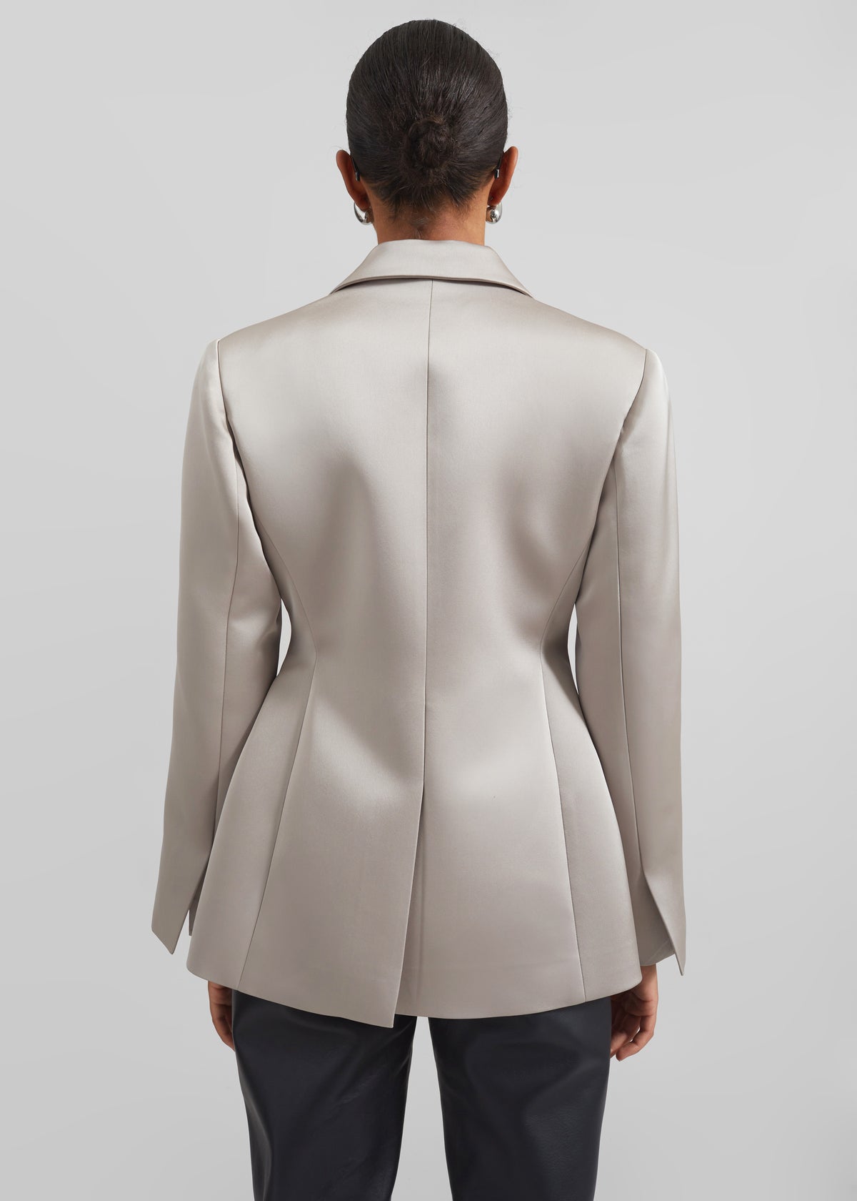 Colette Hourglass Satin Blazer - Light Taupe - 8