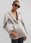 Colette Hourglass Satin Blazer - Light Taupe