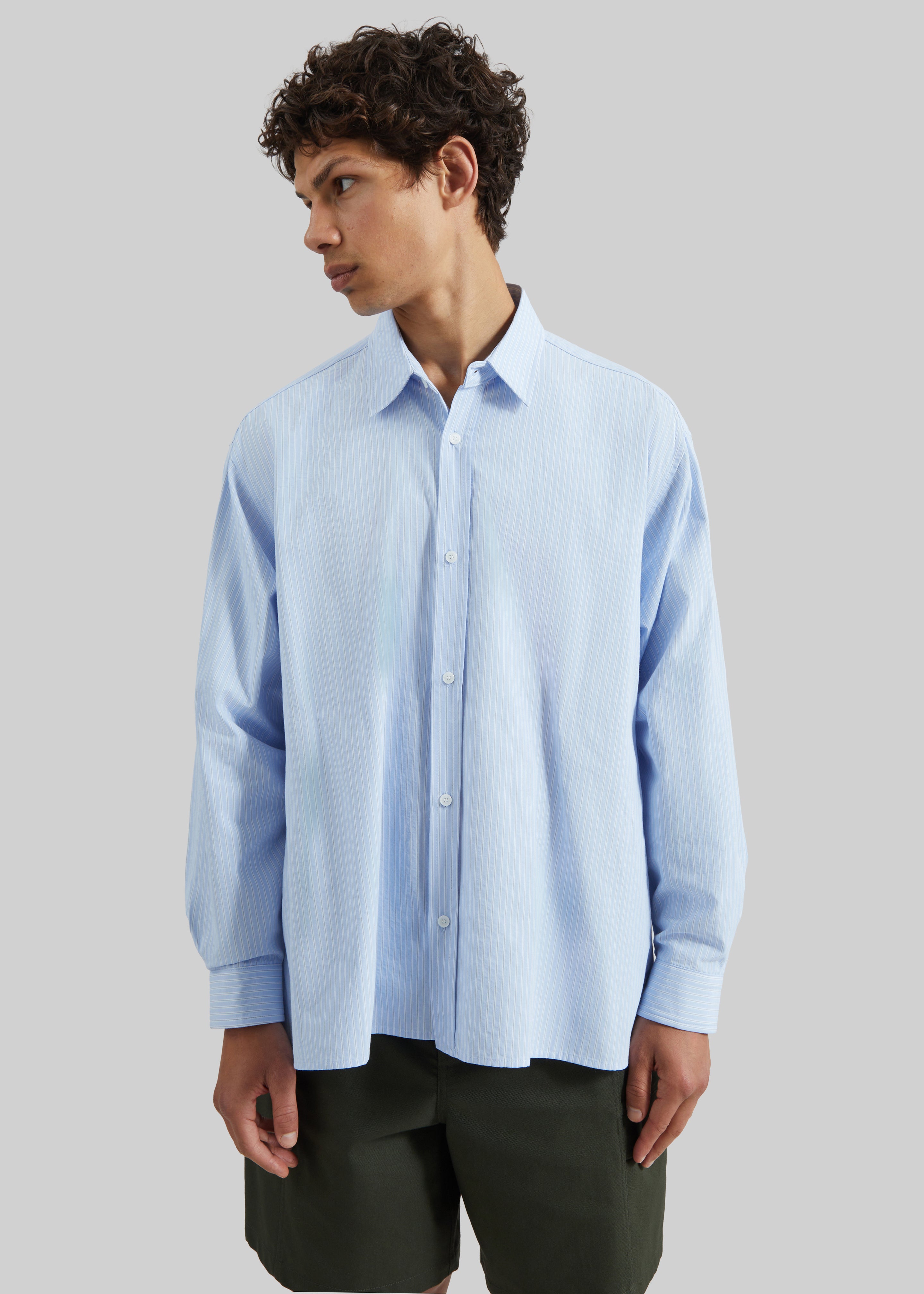Colhame Adjustable Hem Shirt - Blue/White Stripe - 5