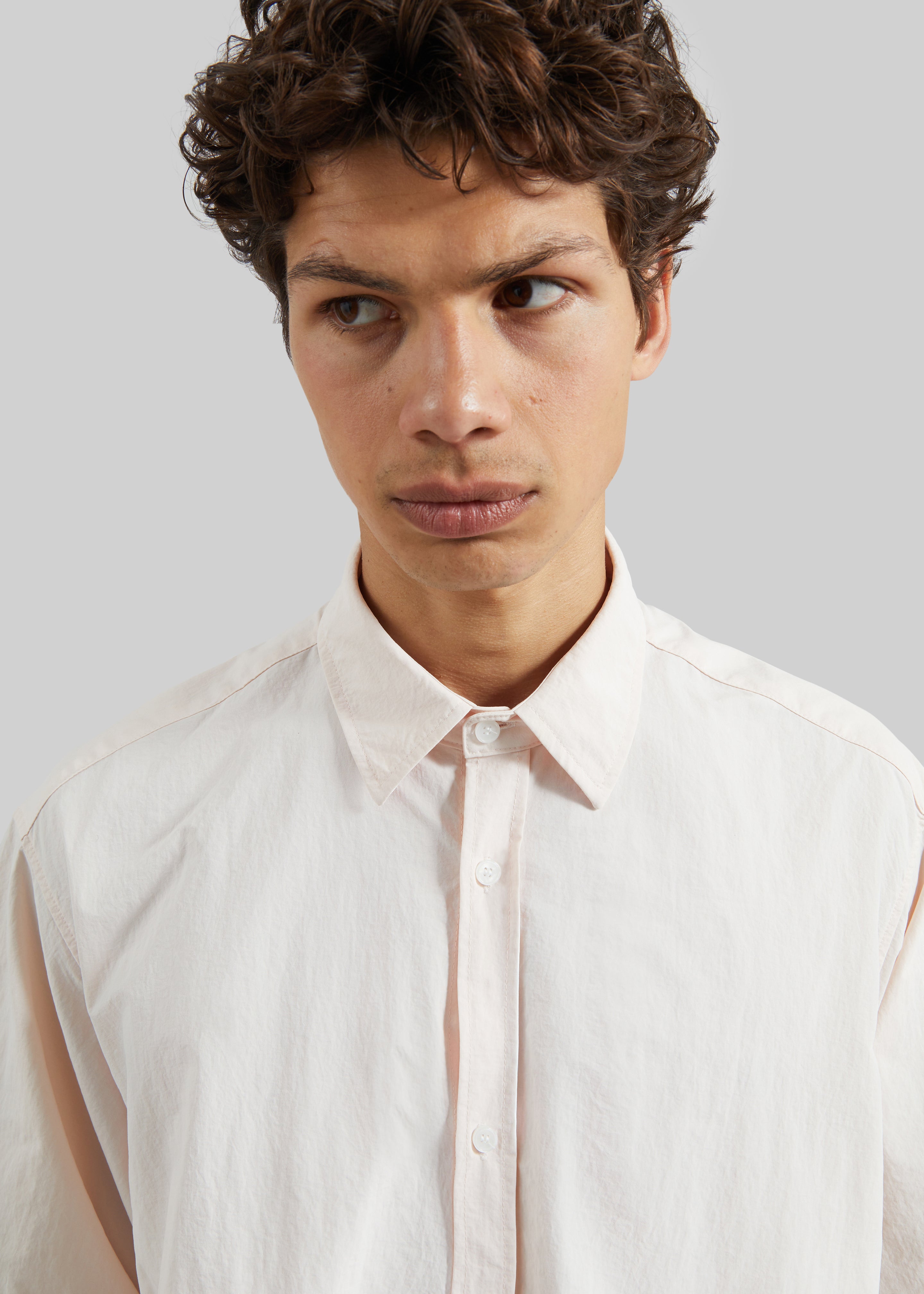 Colhame Adjustable Hem Short Sleeve Shirt - Light Pink - 2