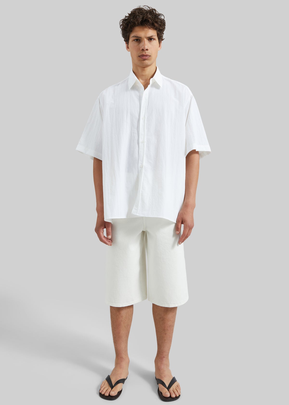 Colhame Adjustable Hem Short Sleeve Shirt - White - 6