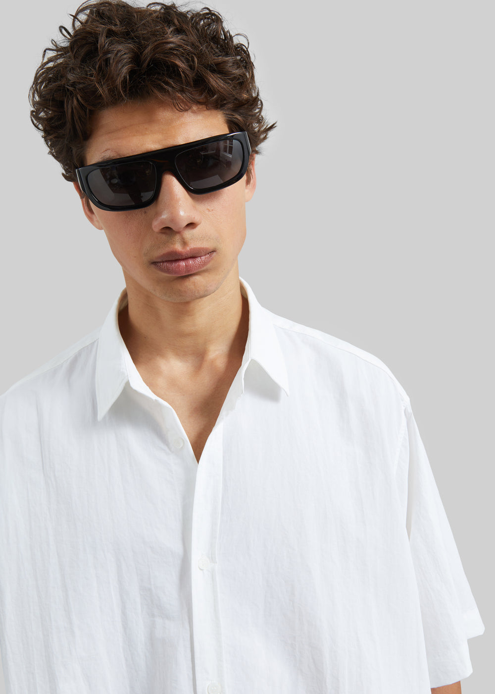 Colhame Adjustable Hem Short Sleeve Shirt - White - 1