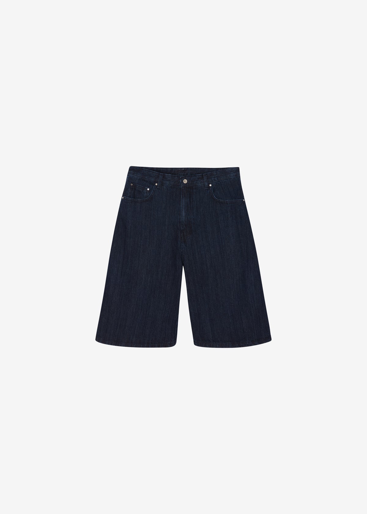 Colville Pinstripe Denim Bermuda Shorts - Dark Wash - 9