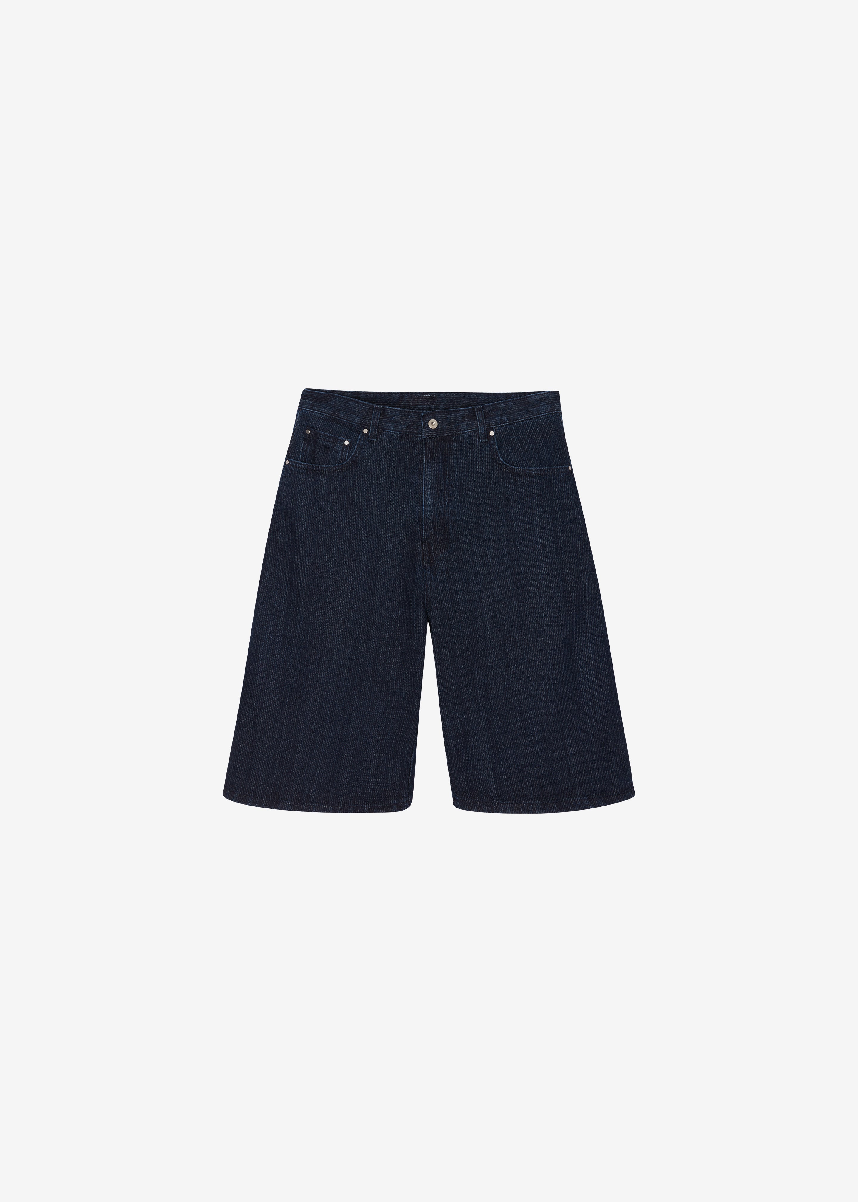 Colville Pinstripe Denim Bermuda Shorts - Dark Wash - 9