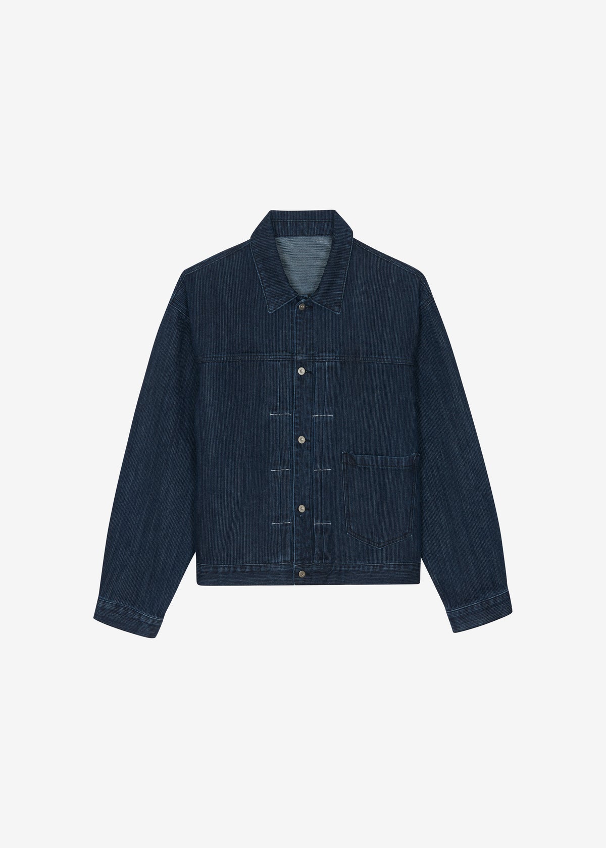 Colville Pinstripe Denim Work Jacket - Dark Wash - 8