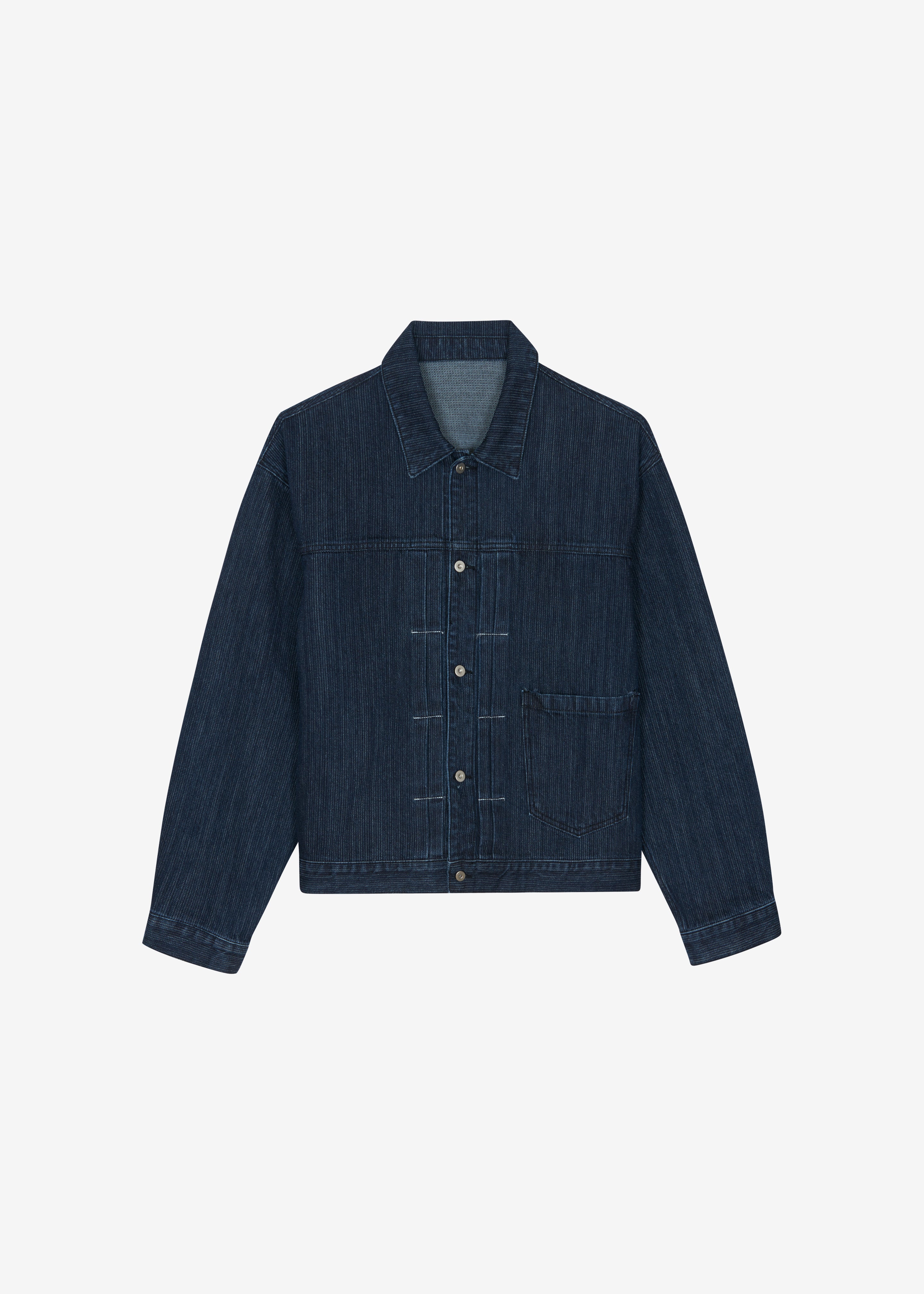 Colville Pinstripe Denim Work Jacket - Dark Wash - 8