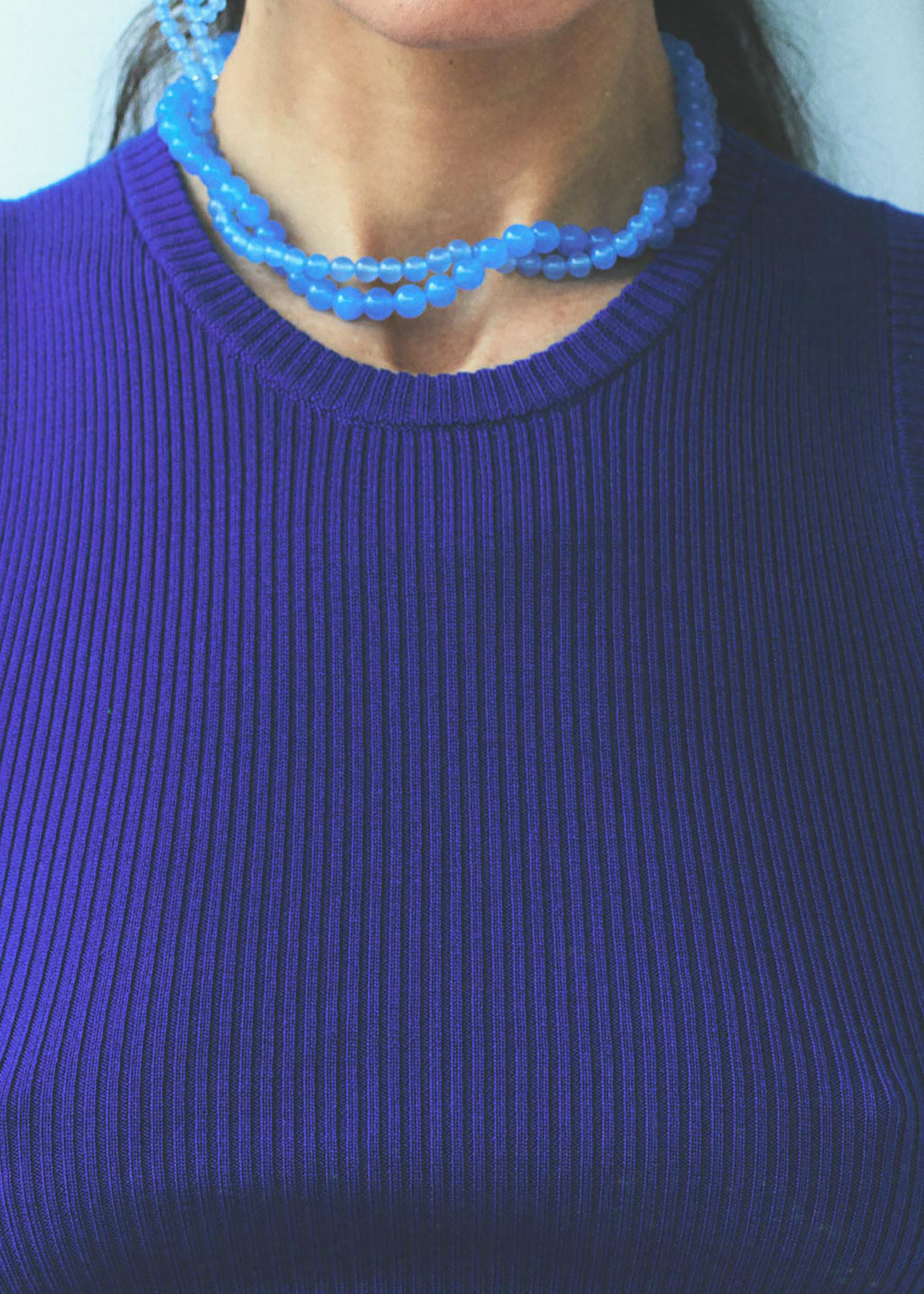 Completedworks Floe Lace Agate Bead Necklace - Blue - 2
