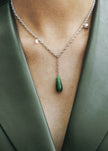 Completedworks The Depths of Time Pendant - Pearl/Green Chalcedony