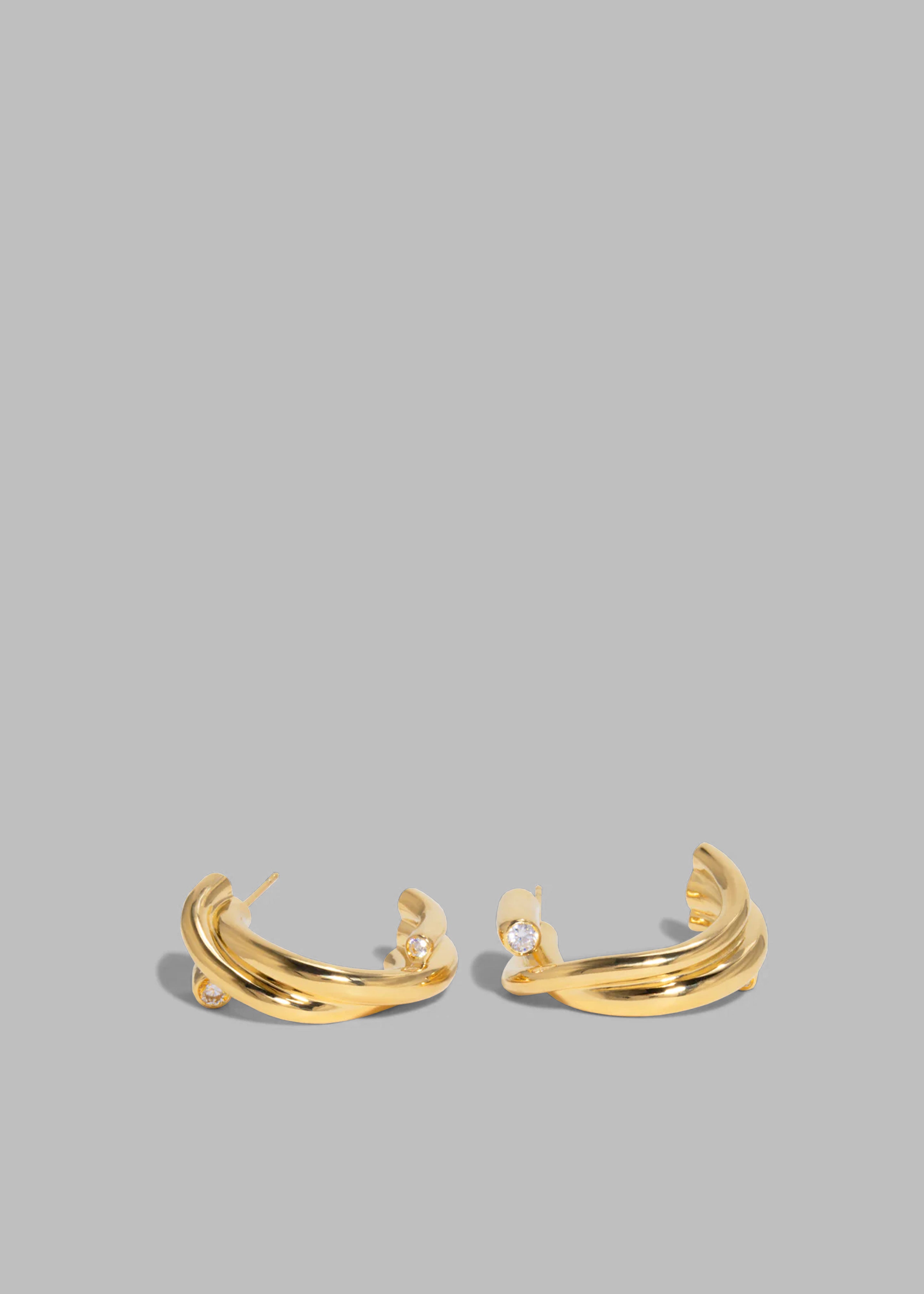 Completedworks Zirconia Hoop Earrings - Gold - 3