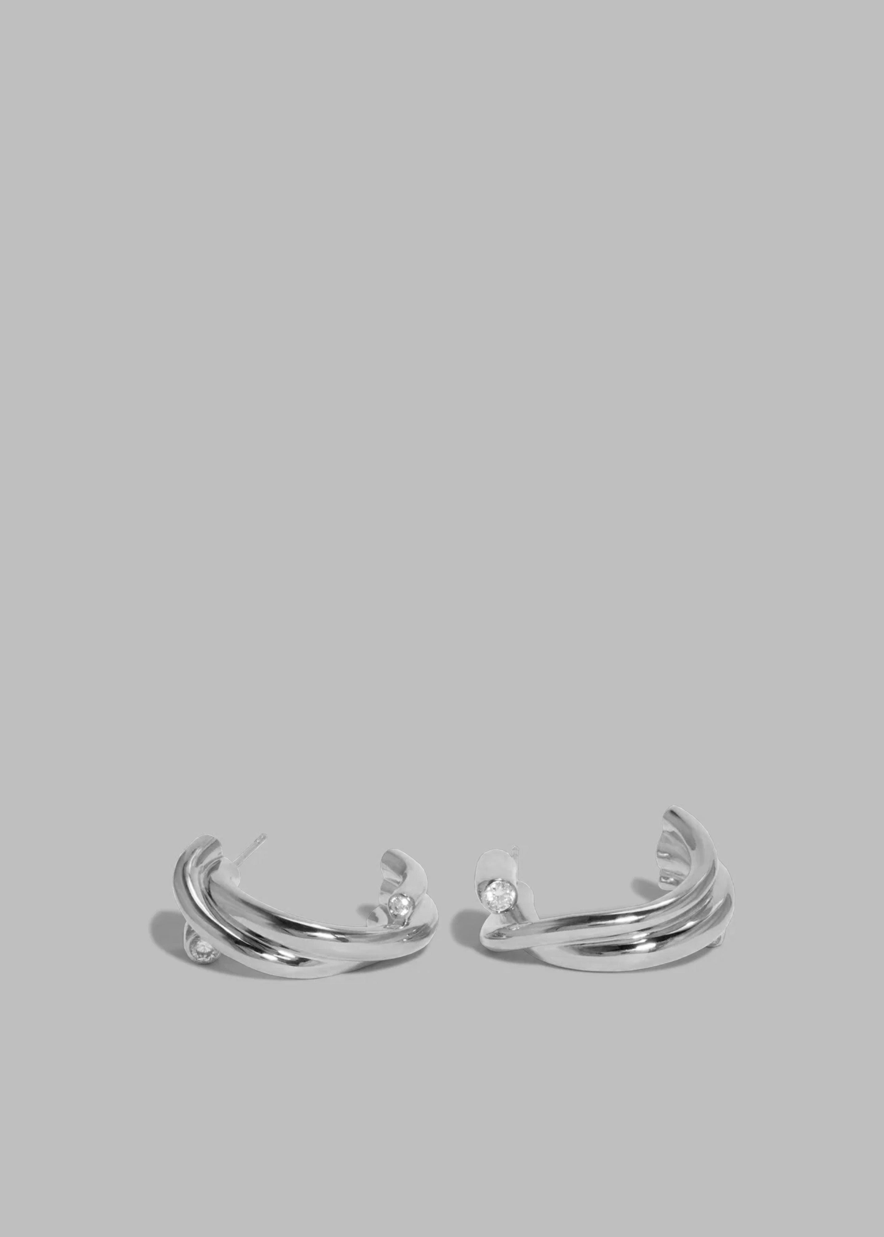 Completedworks Zirconia Hoop Earrings - Silver - 4