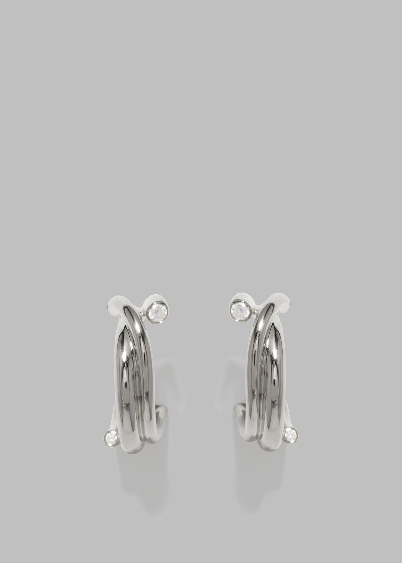 Completedworks Zirconia Hoop Earrings - Silver - 1