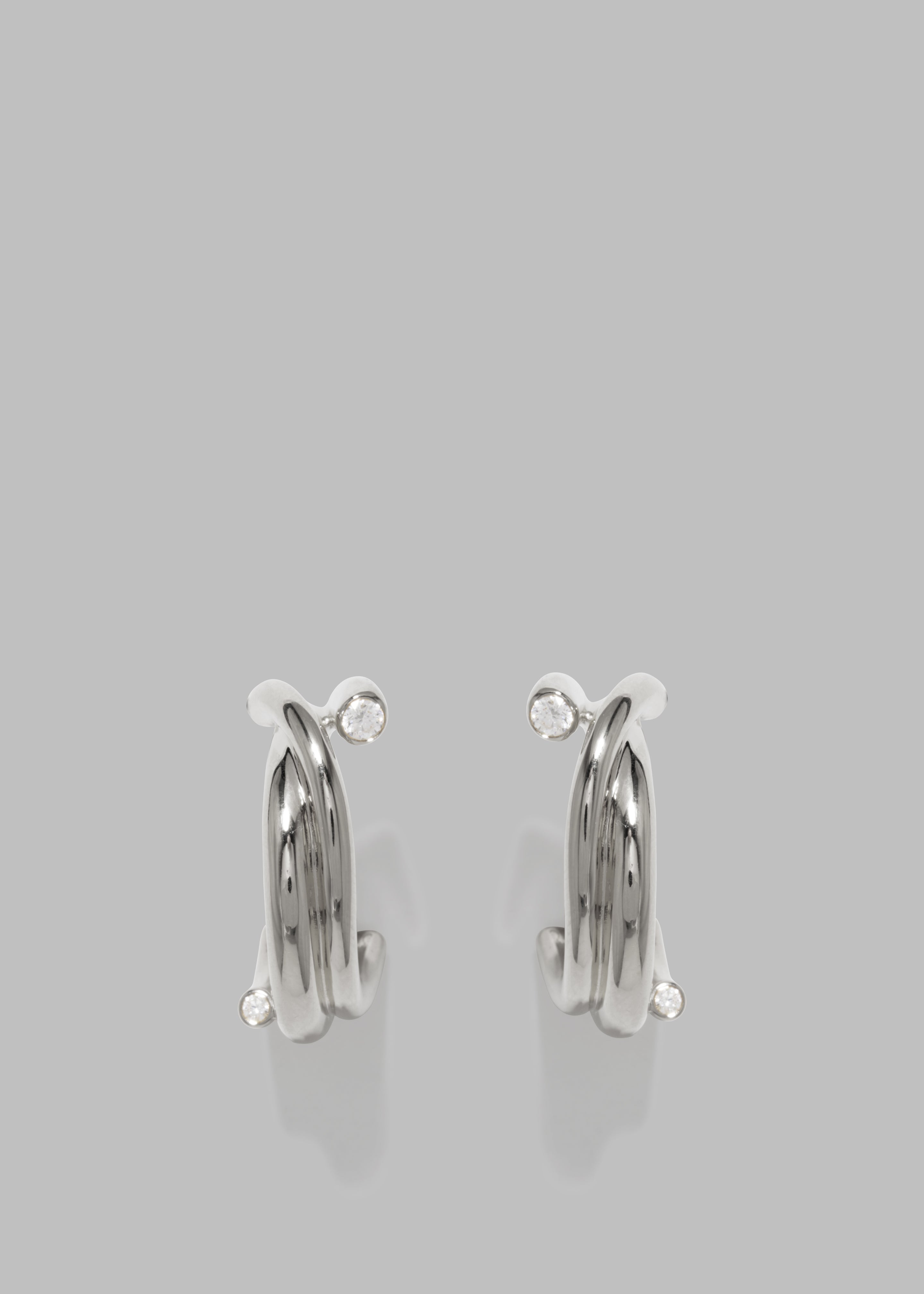 Completedworks Zirconia Hoop Earrings - Silver - 2