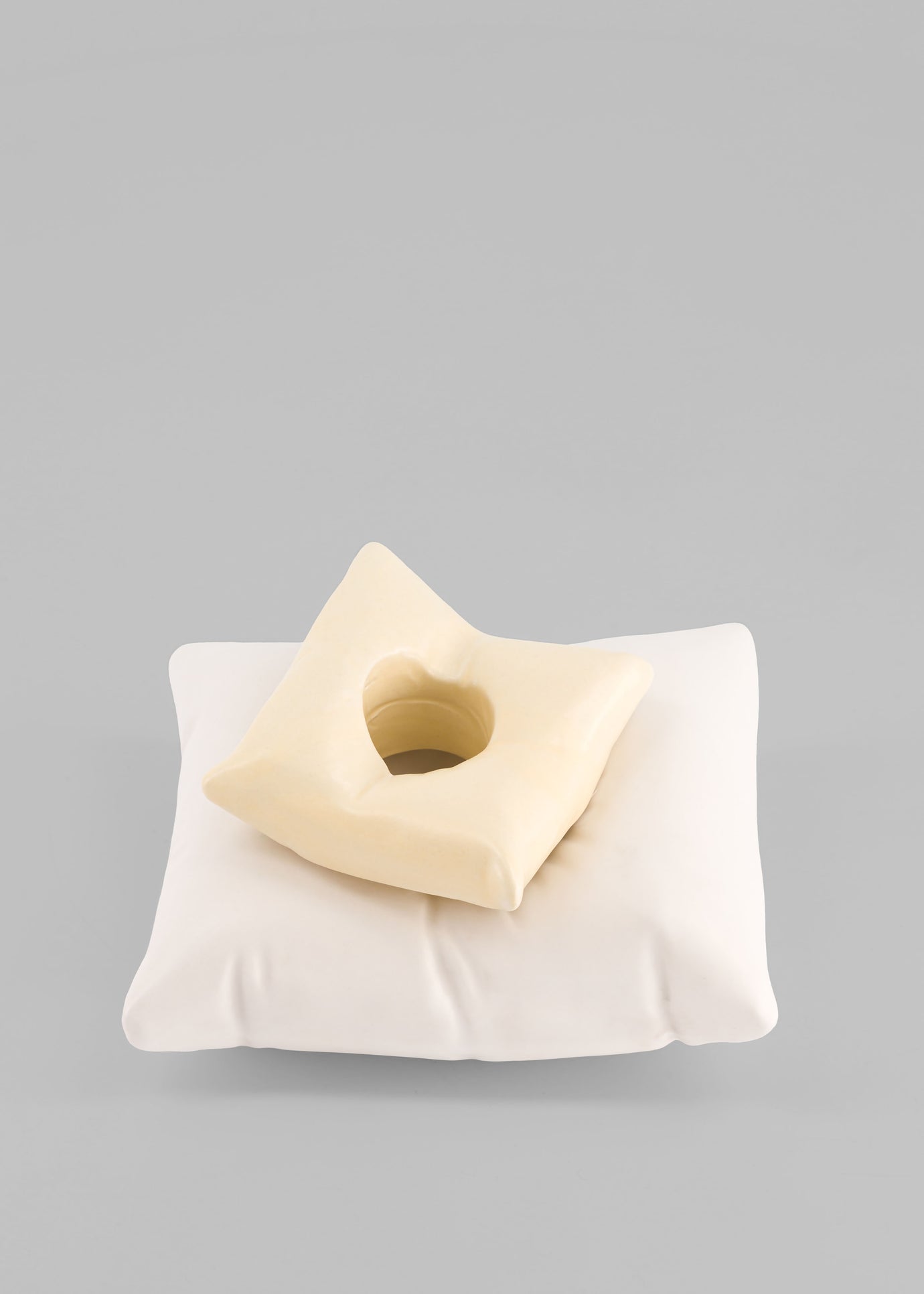 Completedworks Stacked Cushion Candle Holder - Matte White/Yellow