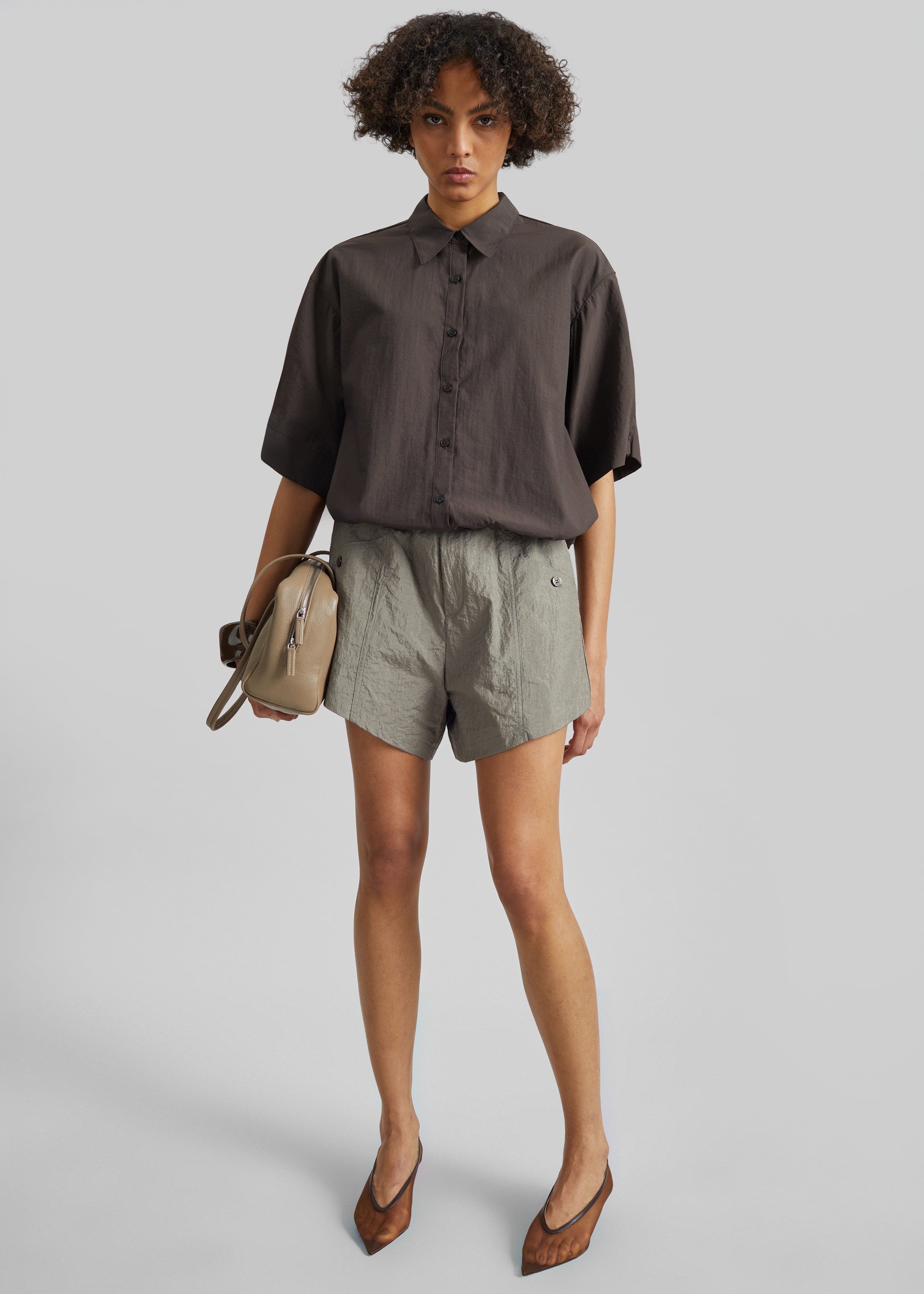 Comporta Drawstring Shirt - Brown - 5
