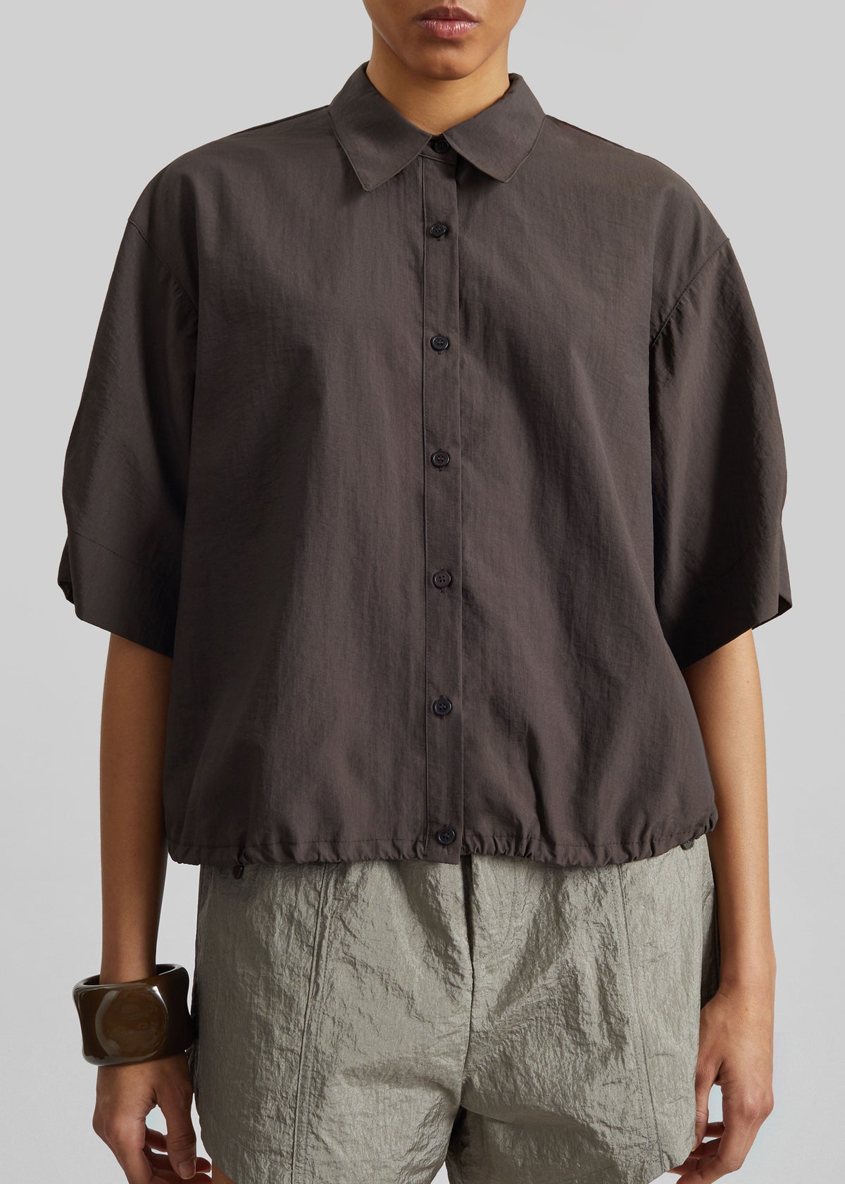 Comporta Drawstring Shirt - Brown - 6