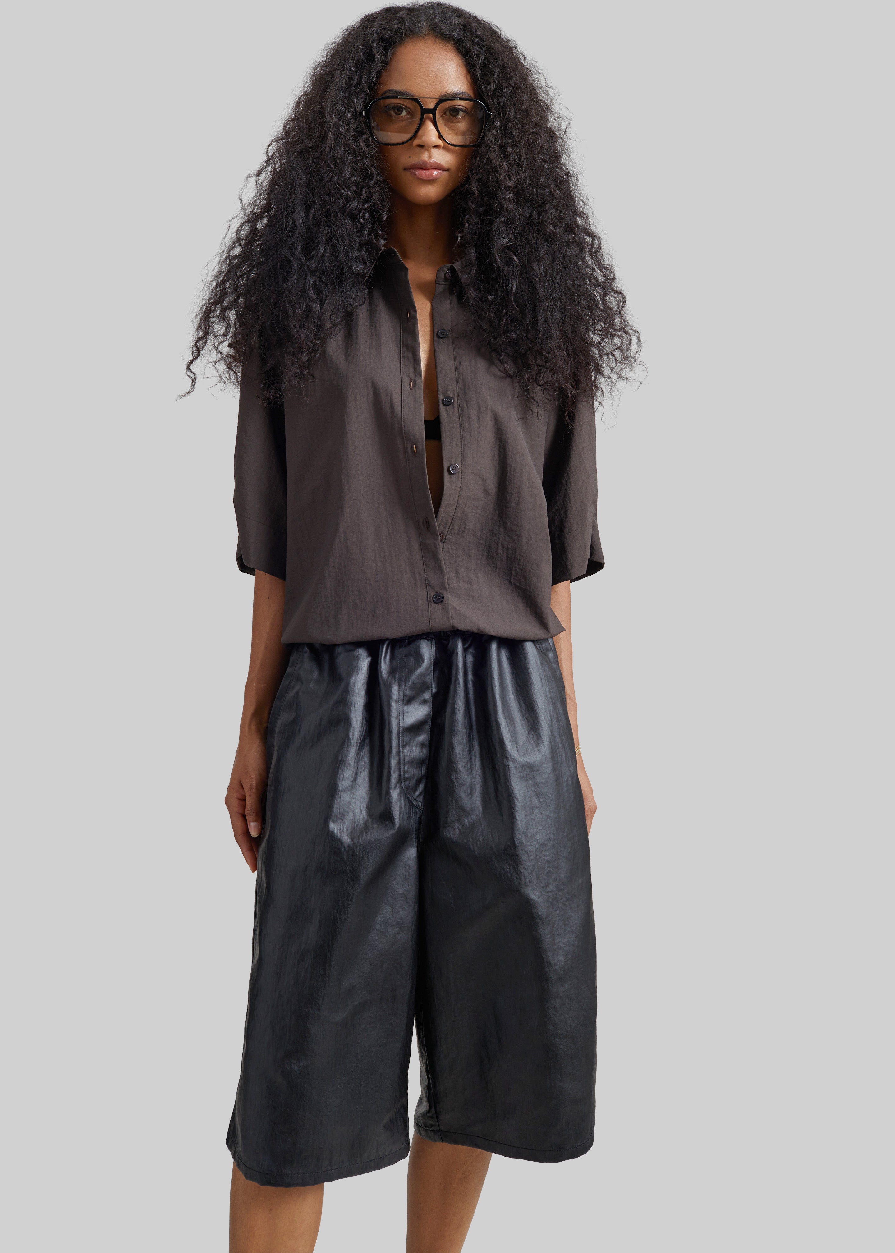 Comporta Drawstring Shirt - Brown - 3