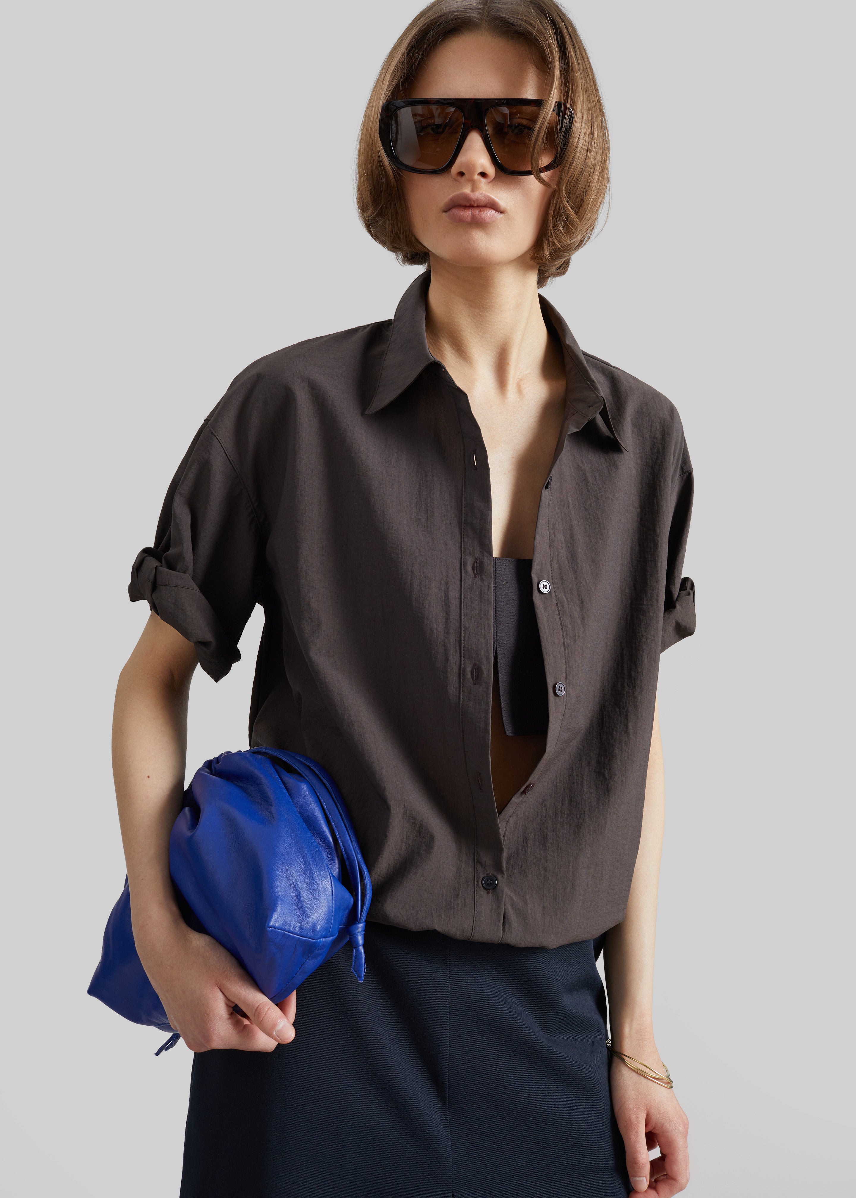 Comporta Drawstring Shirt - Brown - 1
