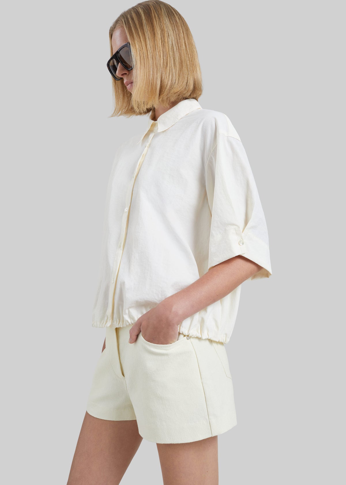 Comporta Drawstring Shirt - Cream - 10