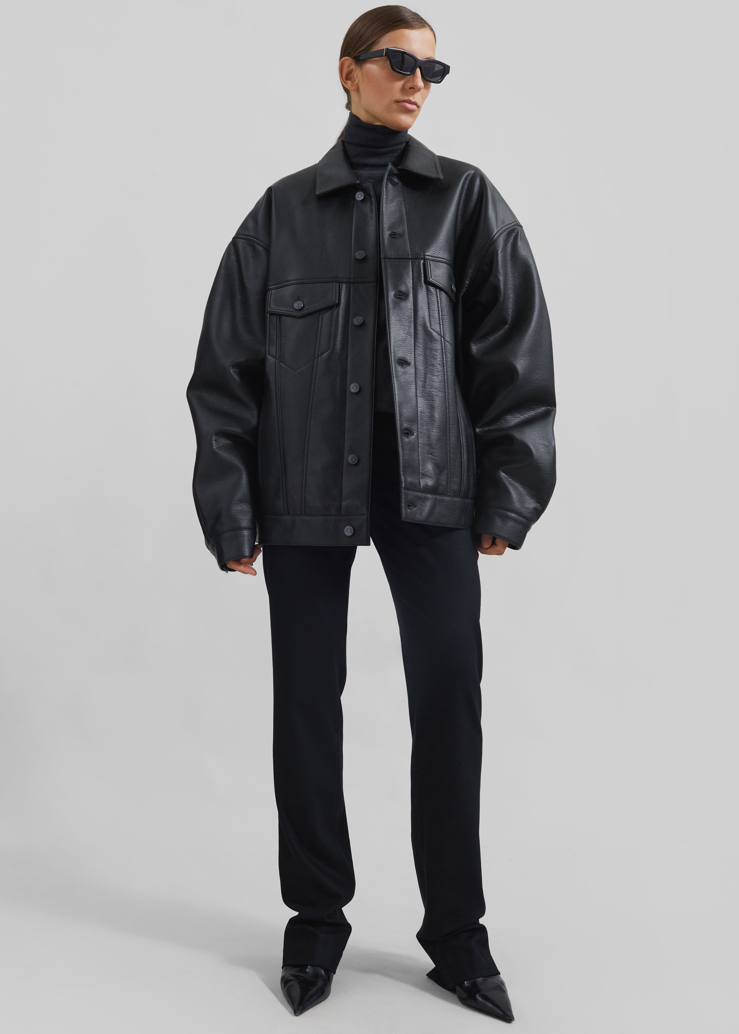 Conan Faux Leather Jacket - Black – The Frankie Shop