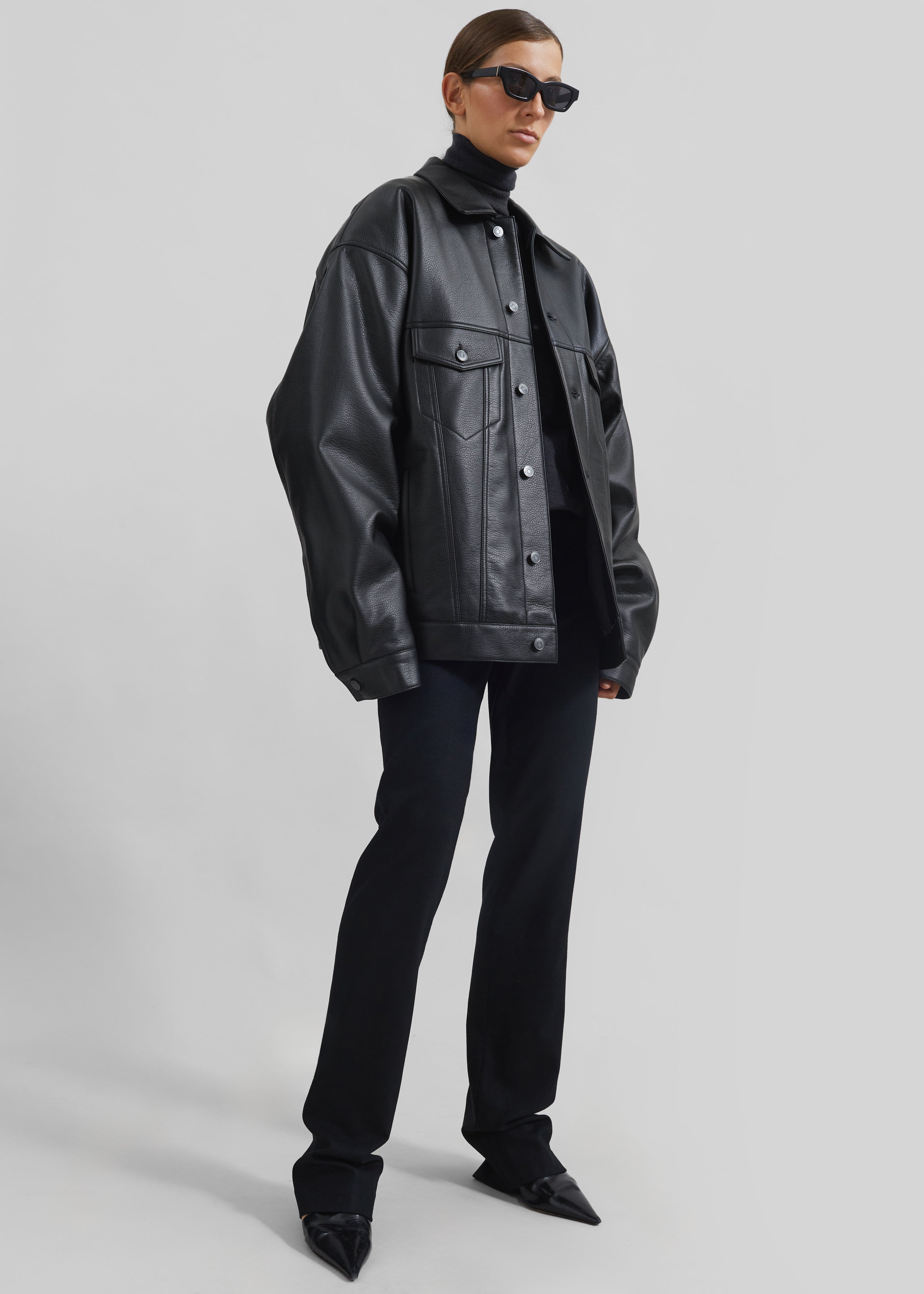 Conan Faux Leather Jacket - Black – The Frankie Shop