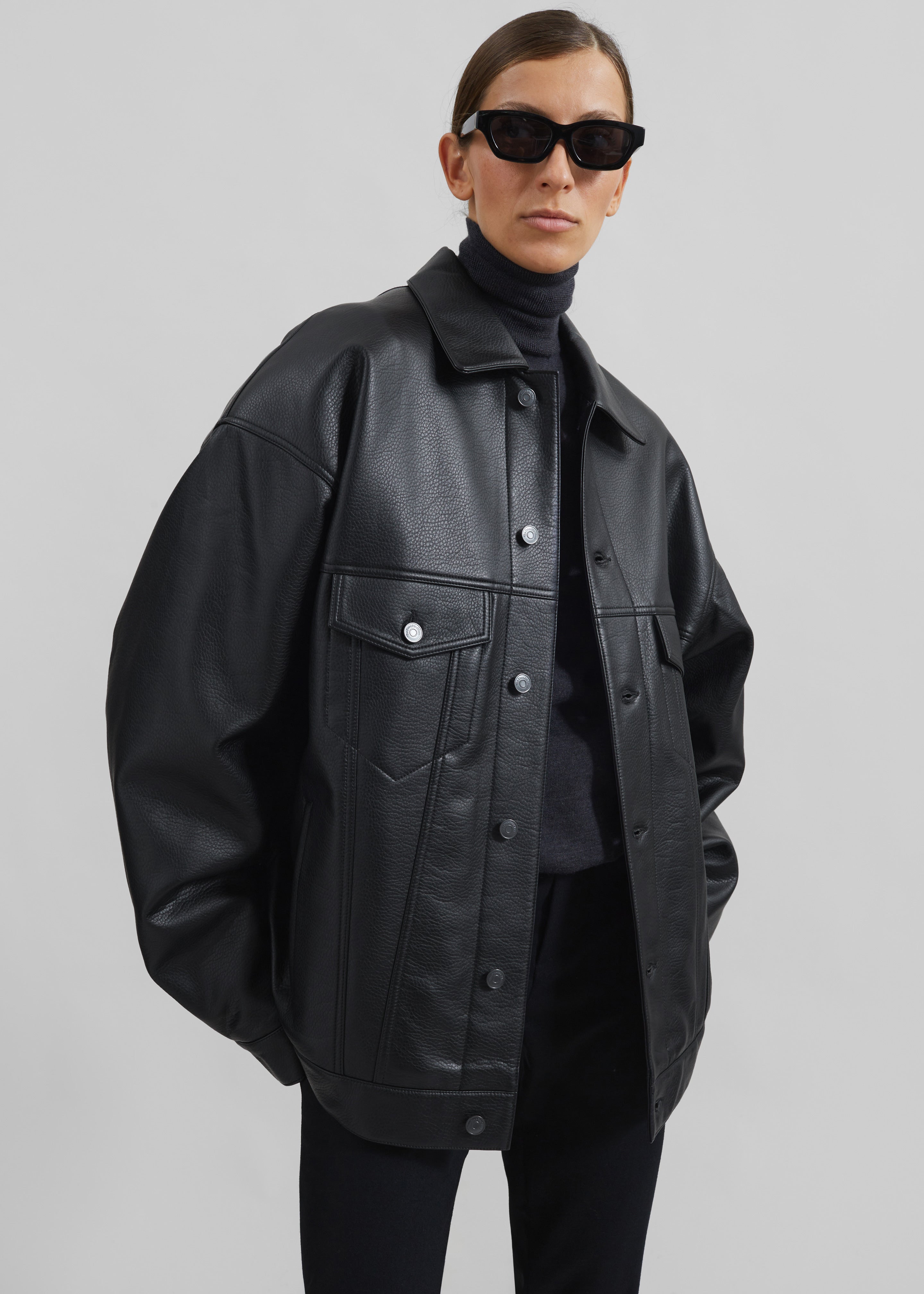 Conan Faux Leather Jacket - Black – The Frankie Shop