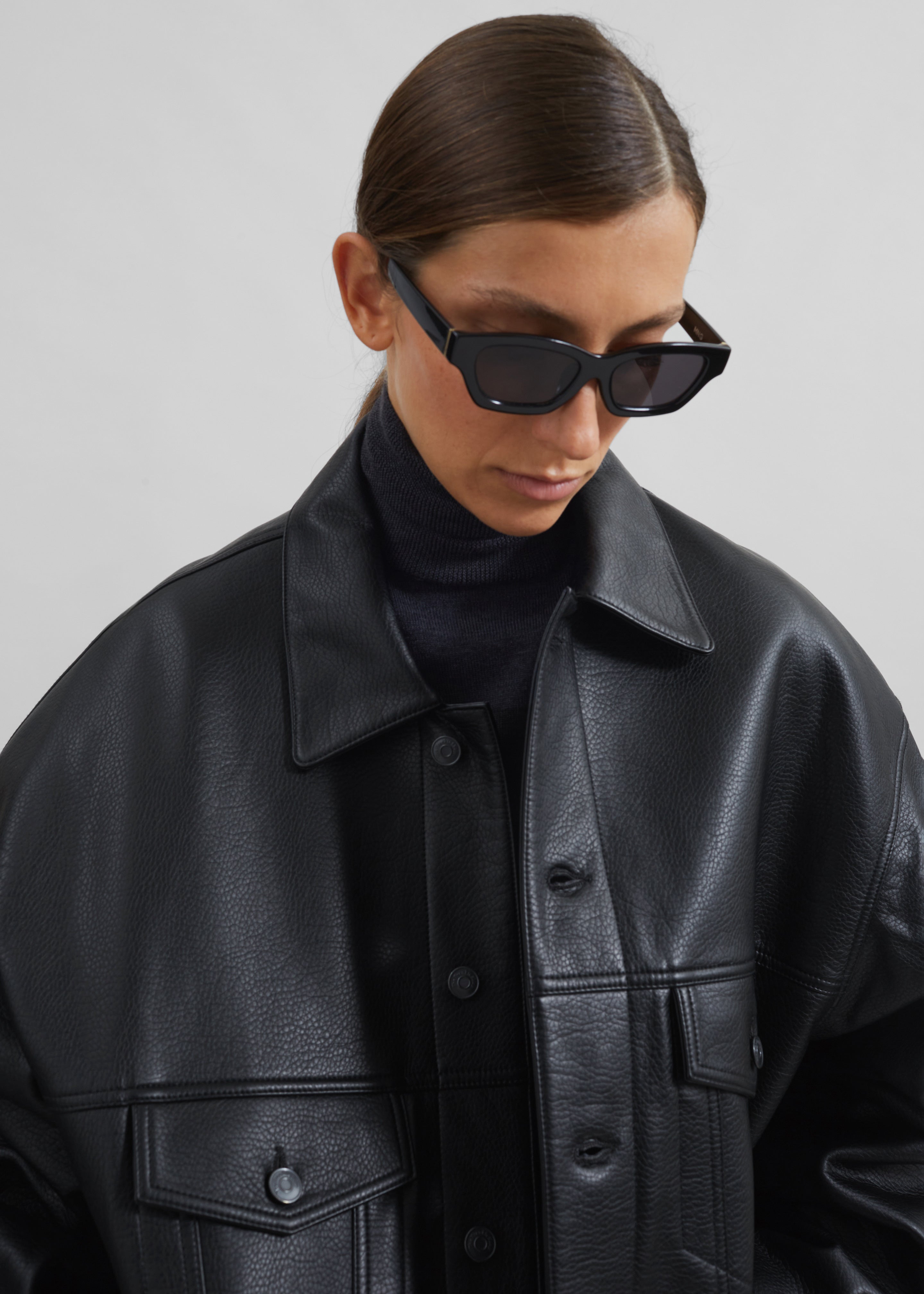 Conan Faux Leather Jacket - Black – The Frankie Shop