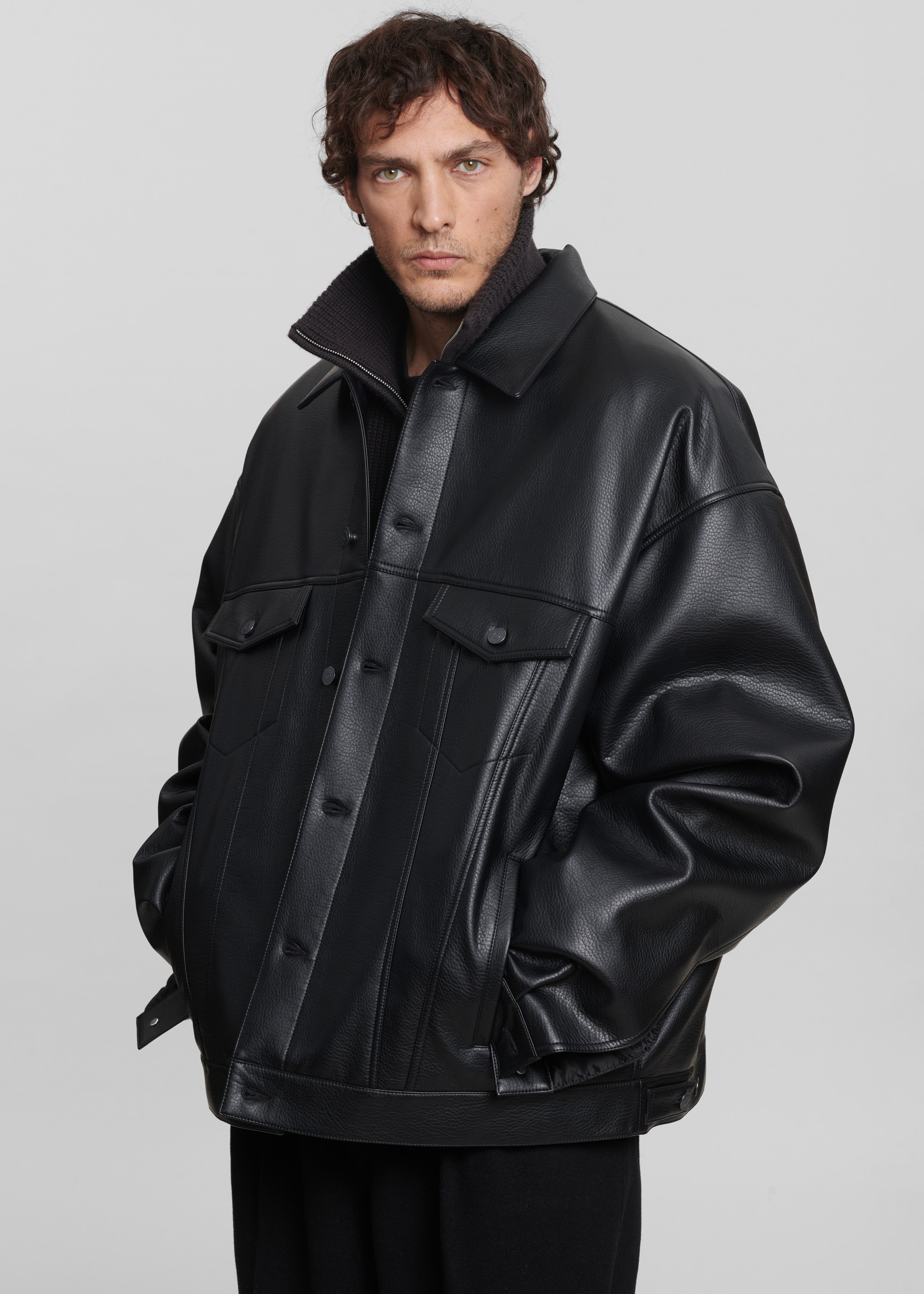 Conan Faux Leather Jacket - Black - 4 - [gender-male]