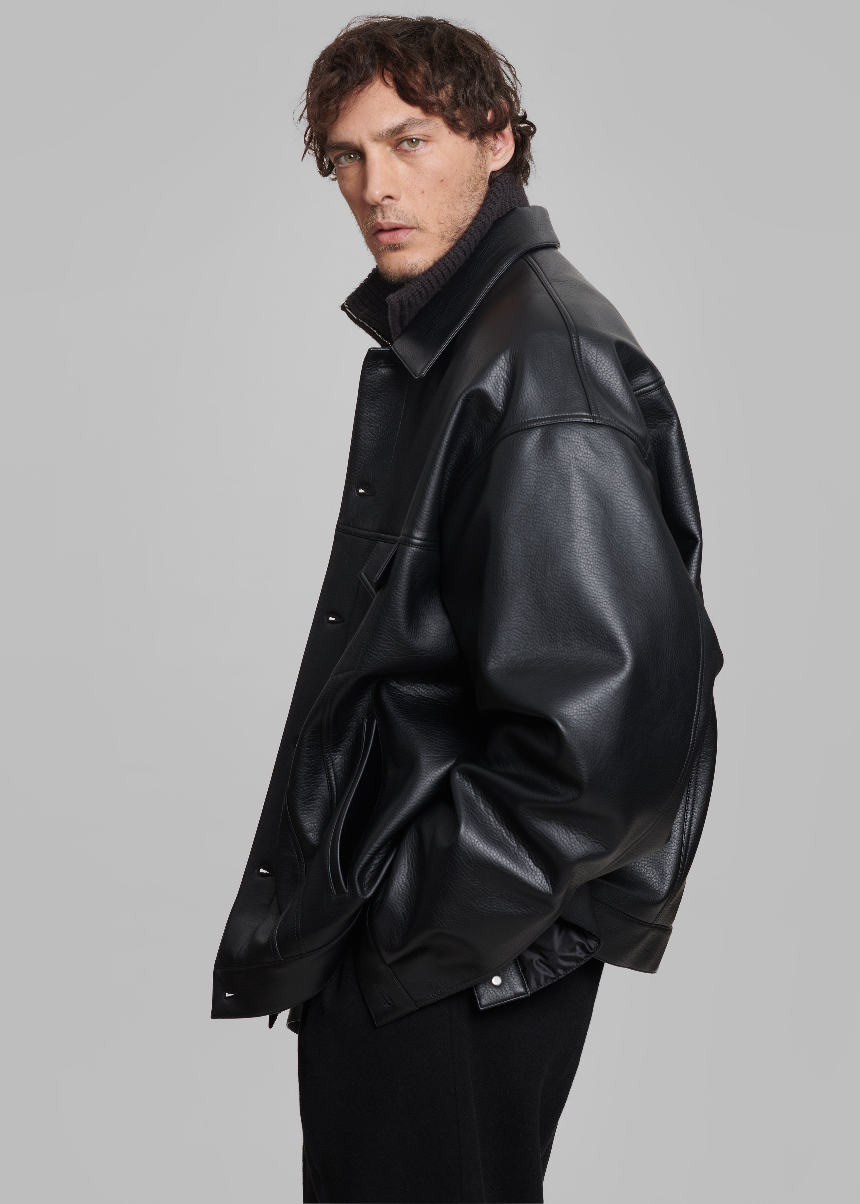 Conan Faux Leather Jacket - Black – The Frankie Shop