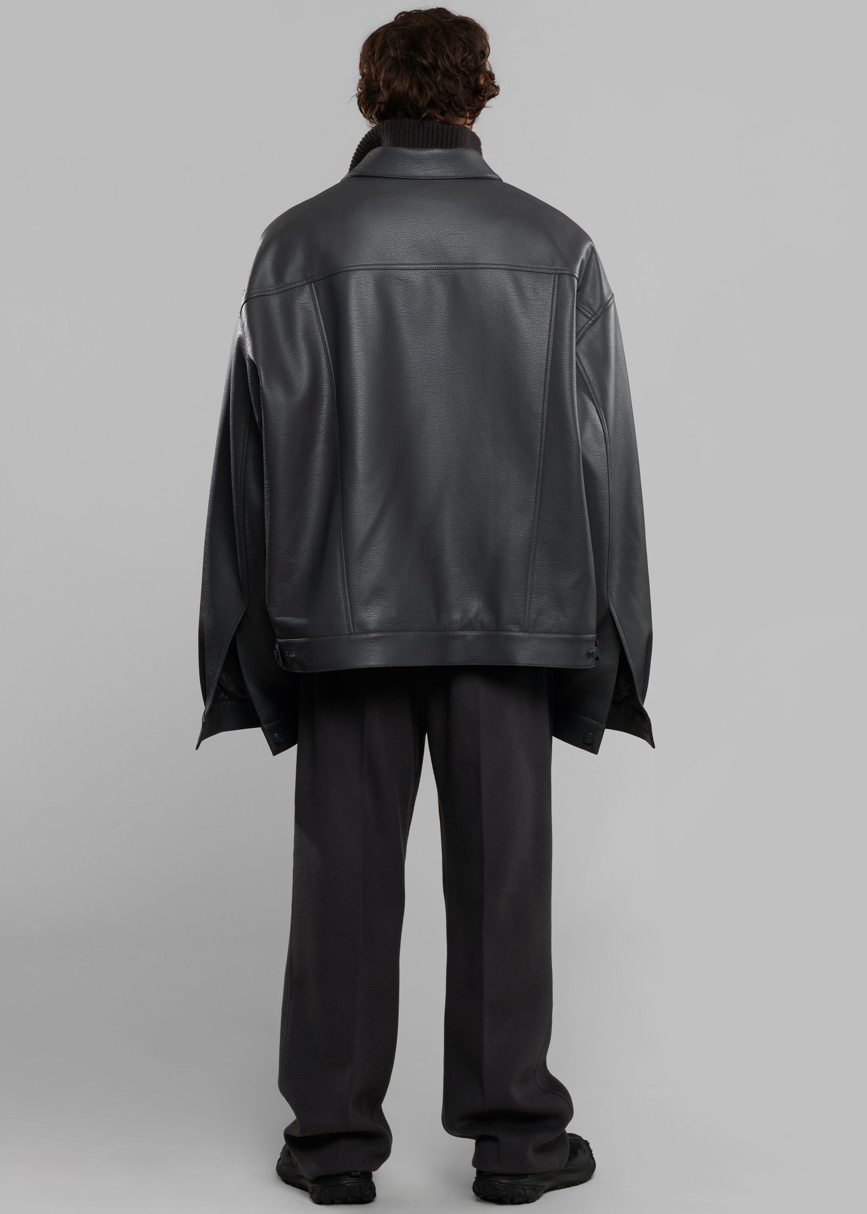 Conan Faux Leather Jacket - Dark Grey – The Frankie Shop