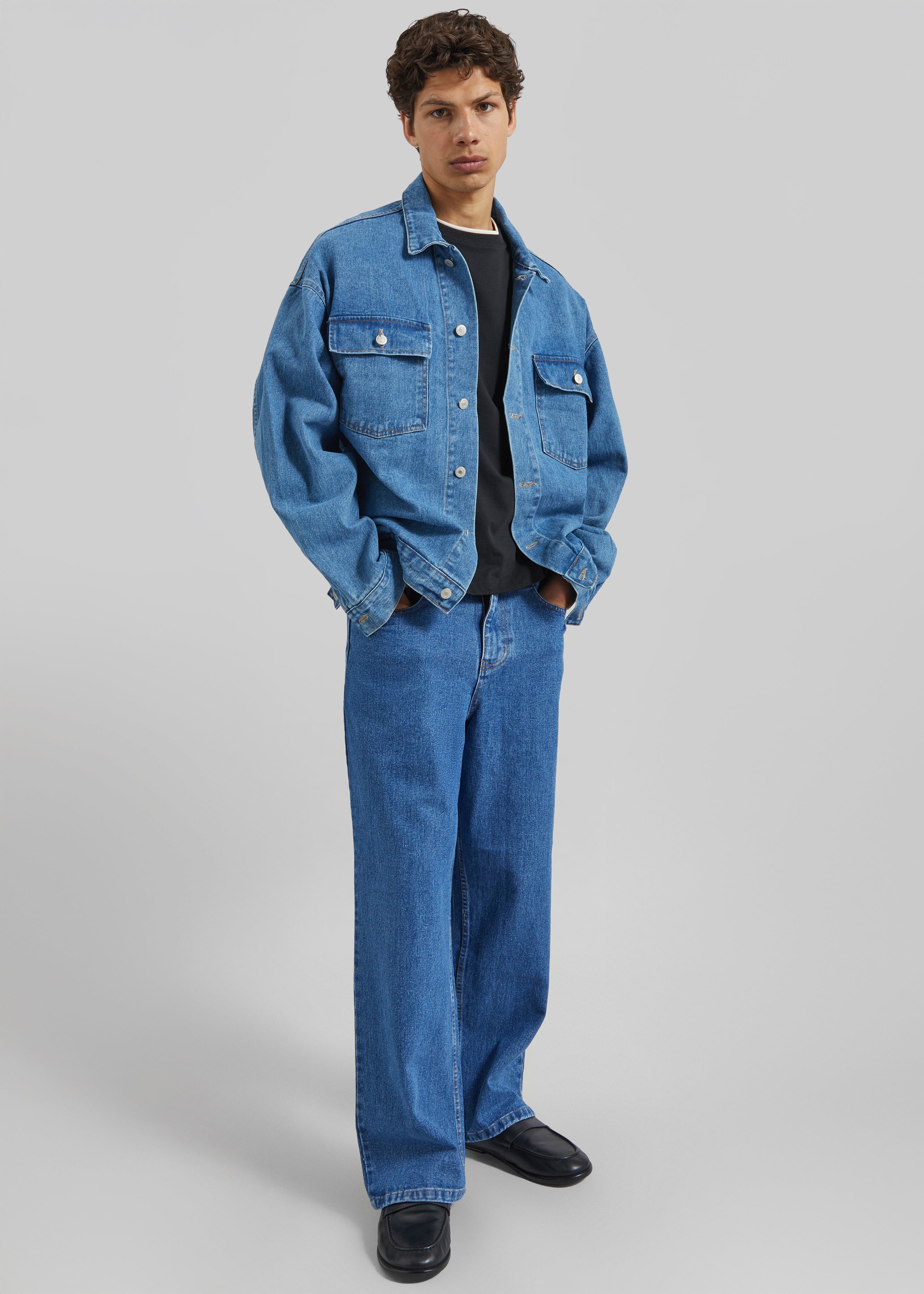 Connor Oversized Denim Jacket - Medium Wash – The Frankie Shop