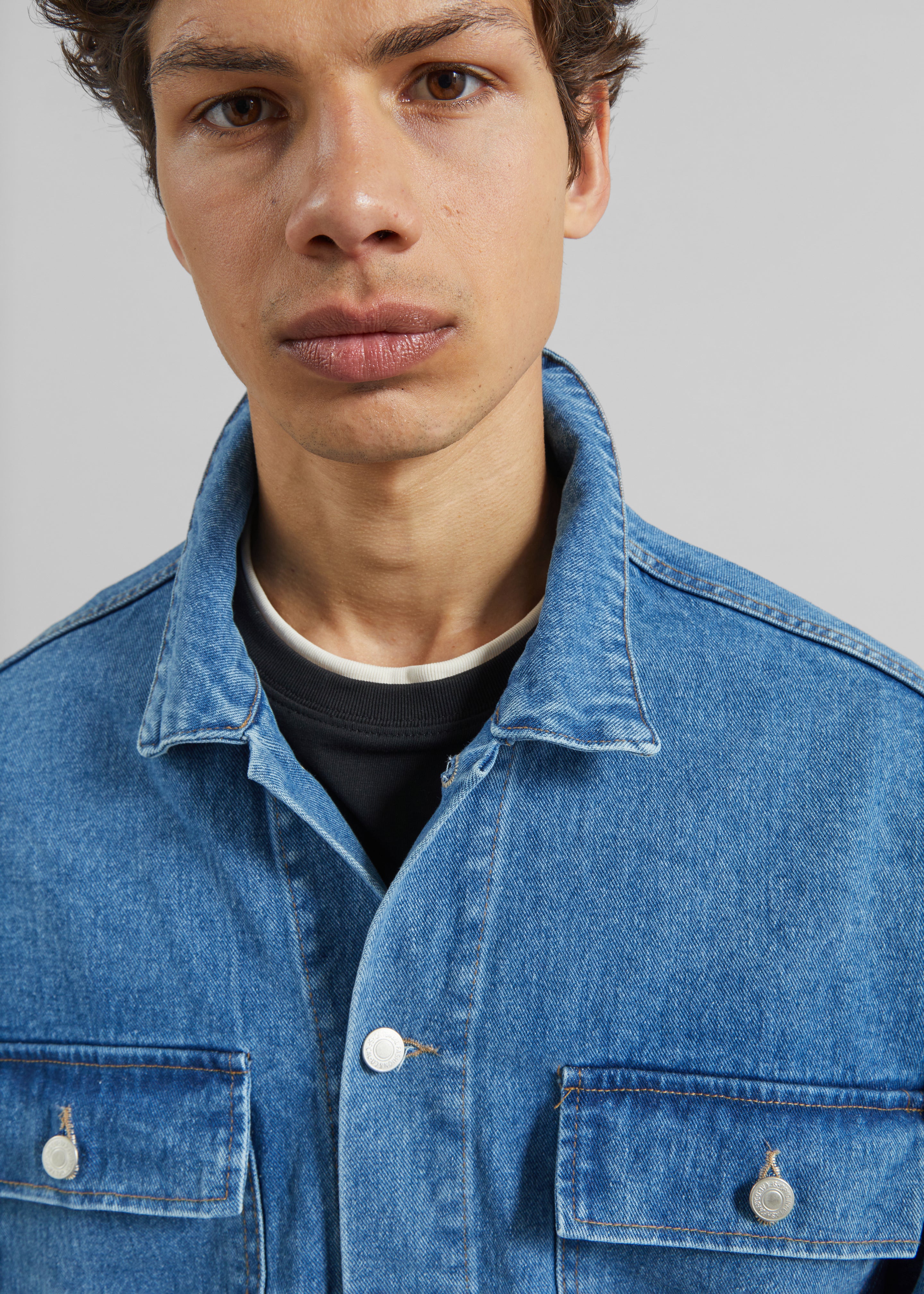 Connor Oversized Denim Jacket - Medium Wash – The Frankie Shop