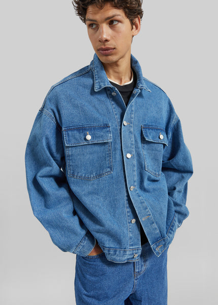Connor Oversized Denim Jacket - Medium Wash – The Frankie Shop