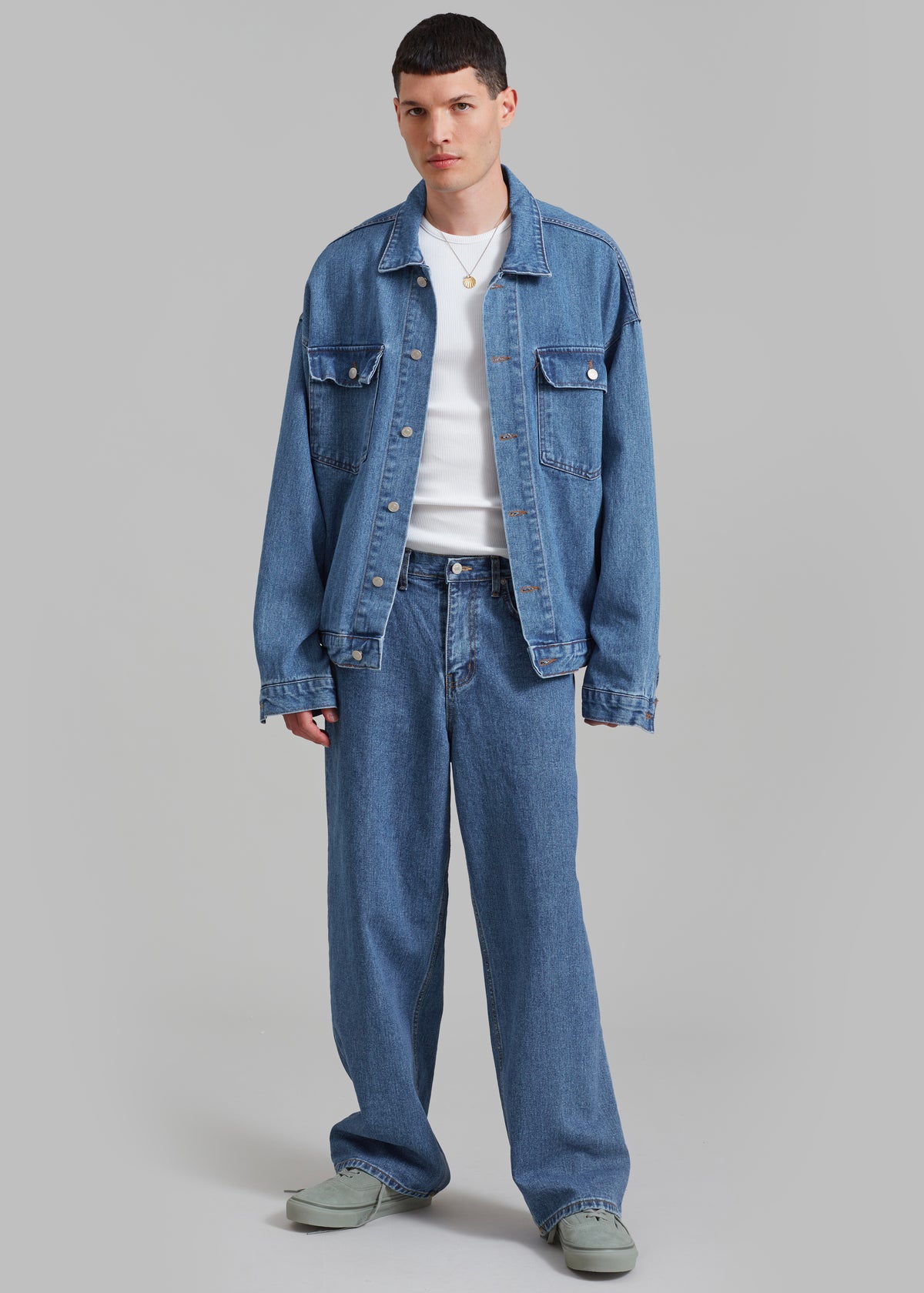 Connor Oversized Denim Jacket - Medium Wash - 3