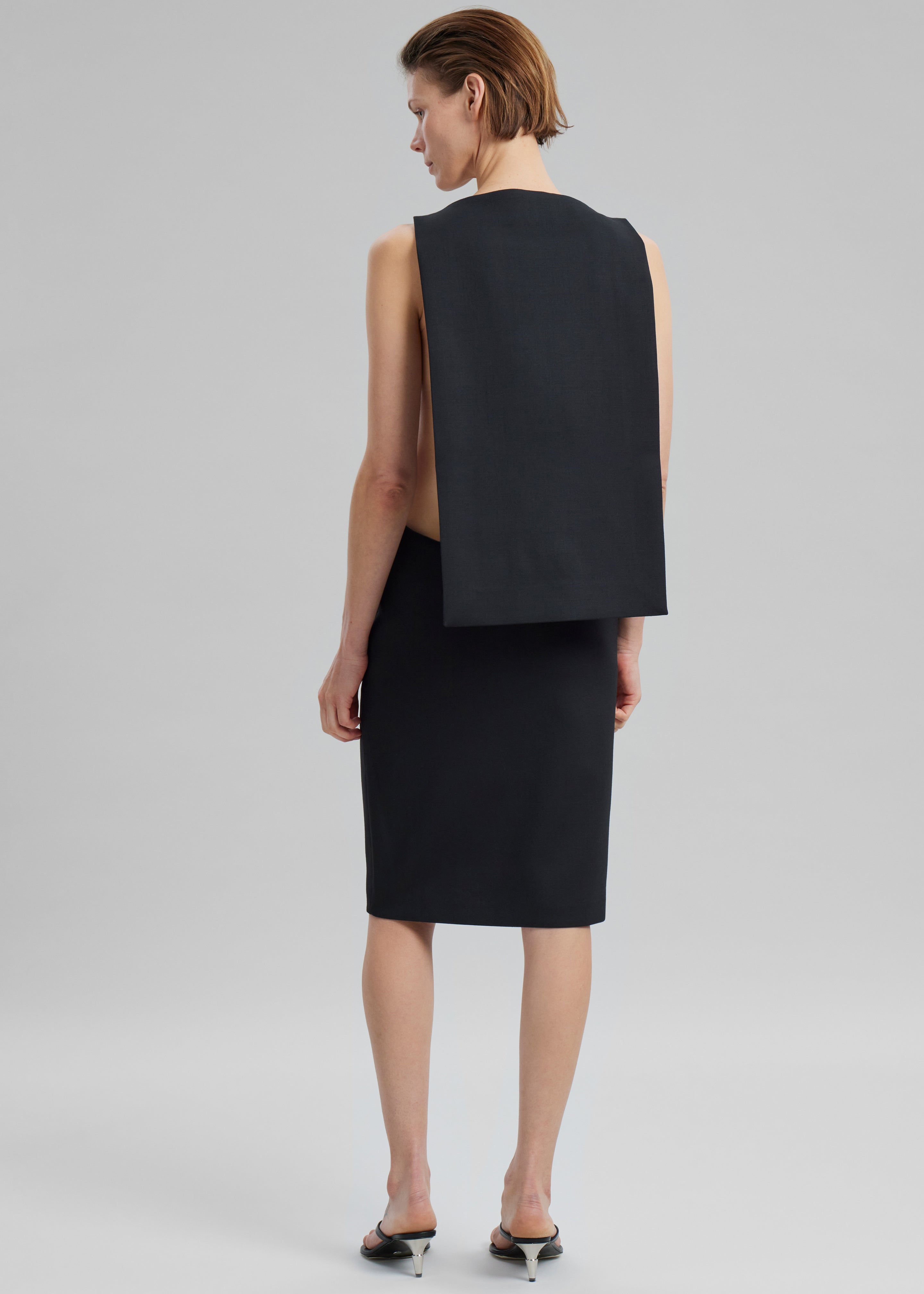 Coperni Open Back Cape Dress - Black - 3