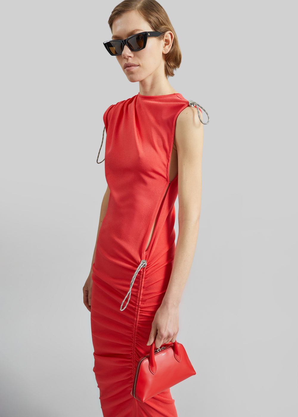Coperni Adjustable Knit Dress - Red - 1