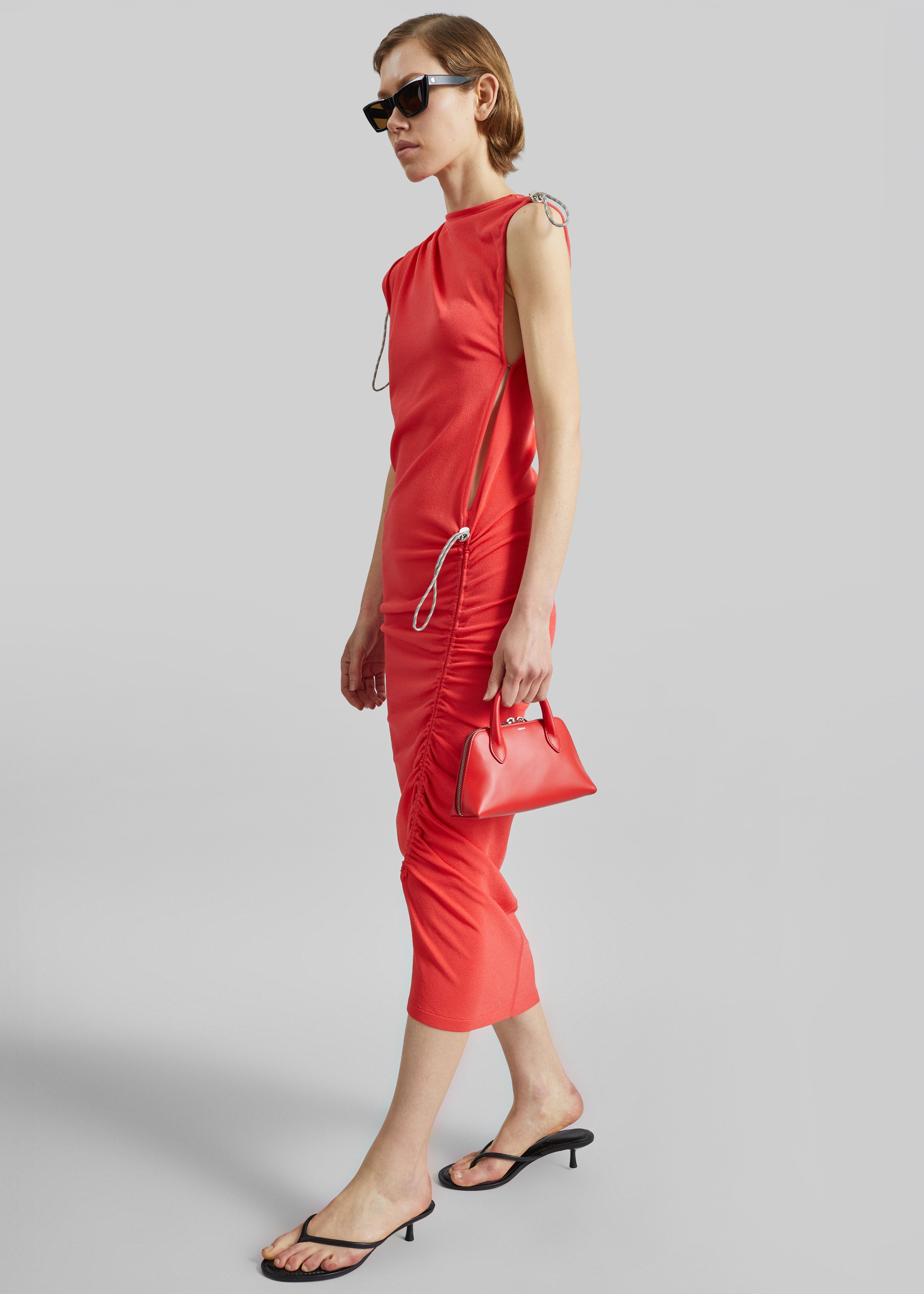 Coperni Adjustable Knit Dress - Red - 5