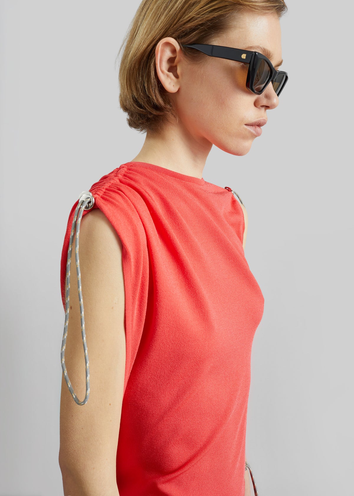 Coperni Adjustable Knit Dress - Red - 4