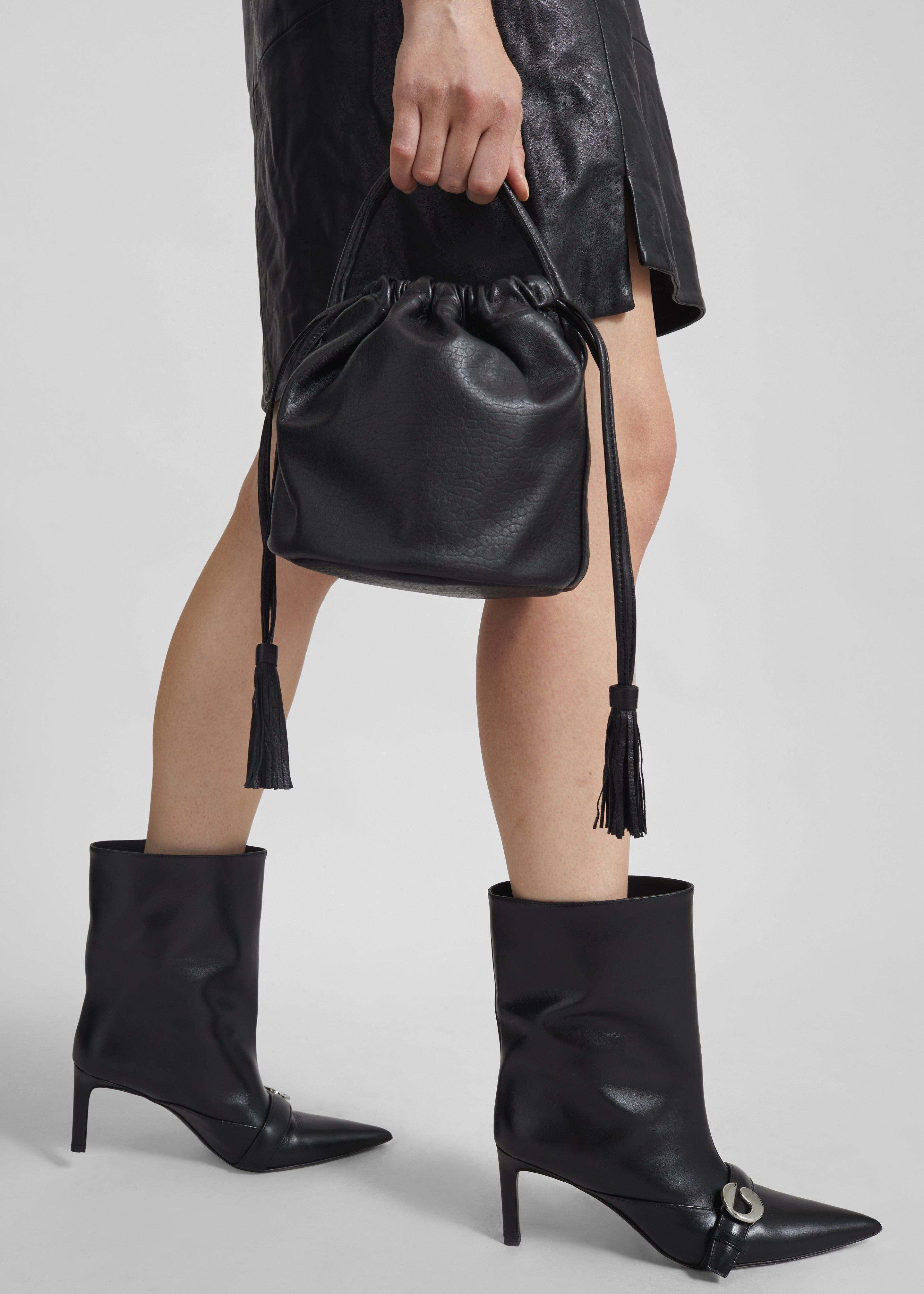 Coperni Ankle Heeled Belt Boots - Black - 2