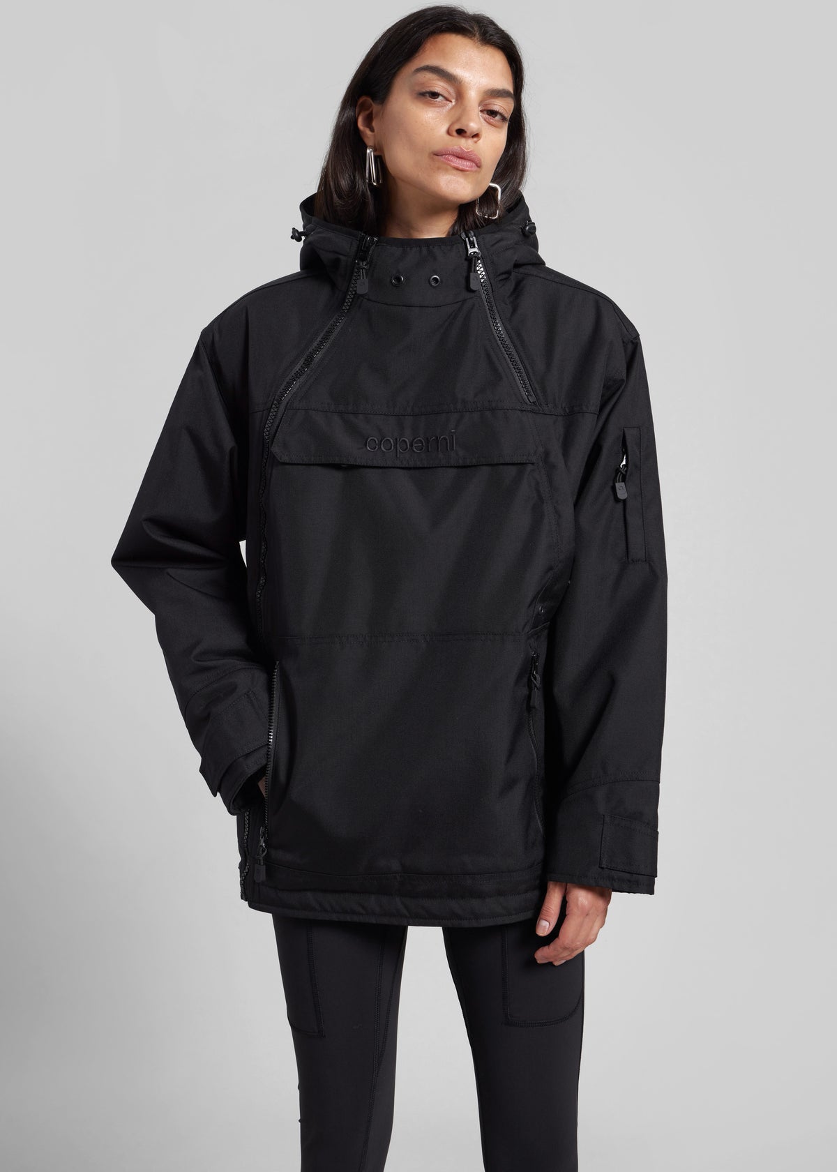 Coperni Asymmetric Parka - Black - 1
