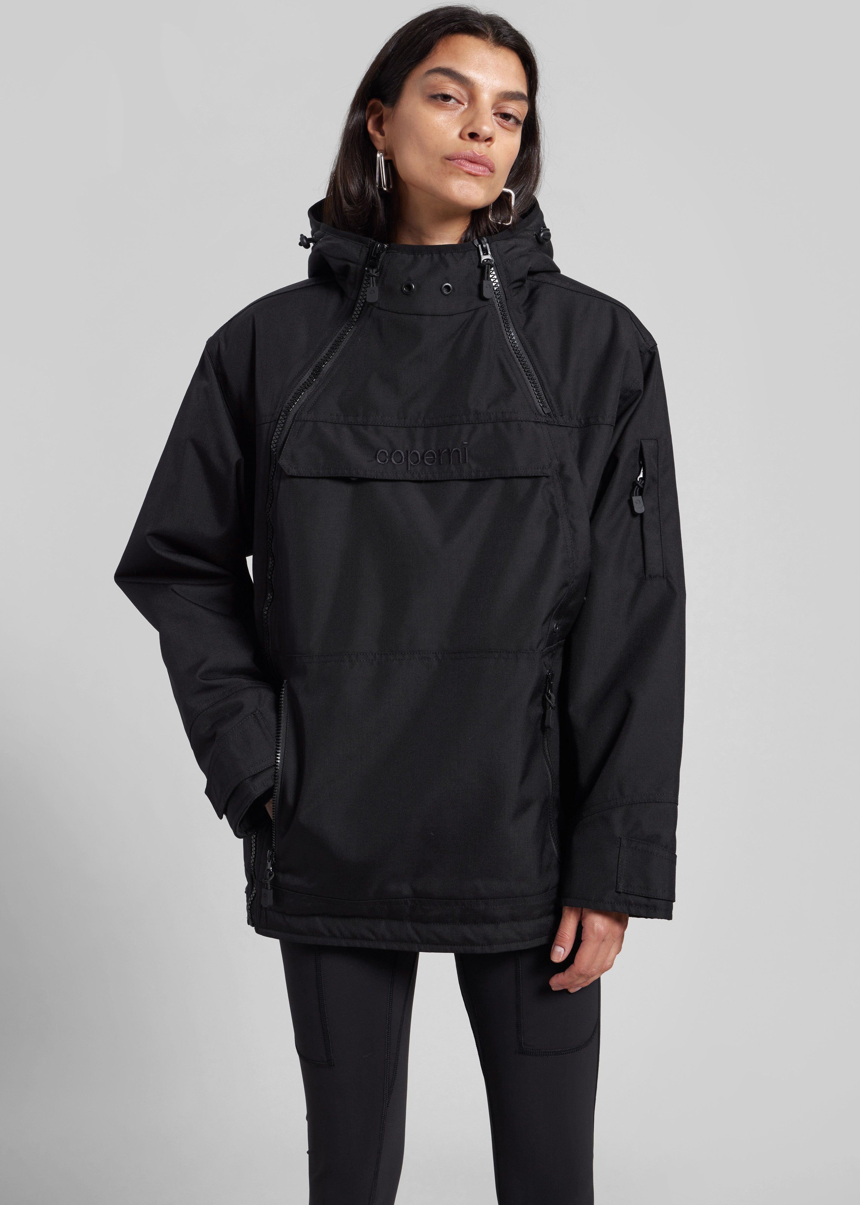 Coperni Asymmetric Parka - Black - 1