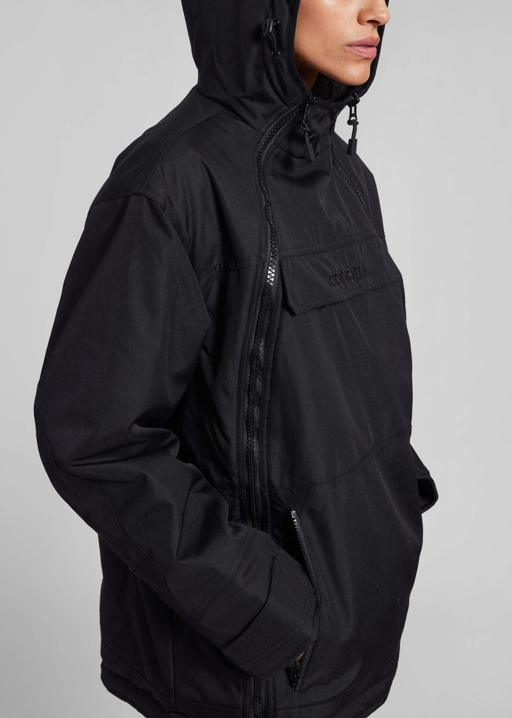 Coperni Asymmetric Parka - Black - 1