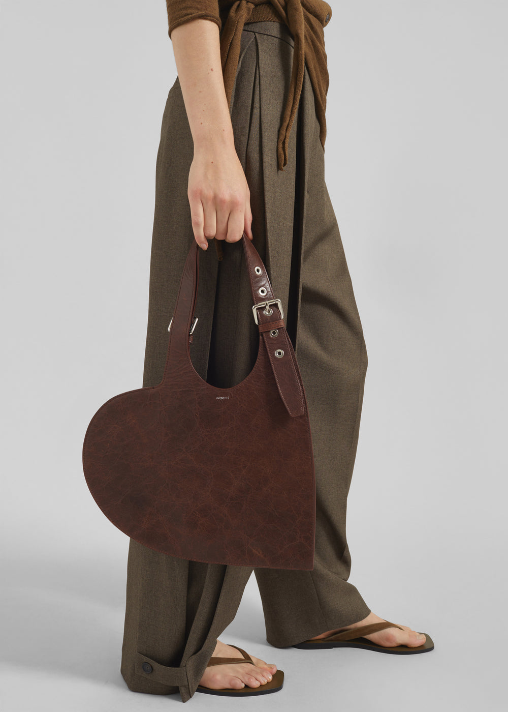 Coperni Belt Heart Tote - Brown - 1
