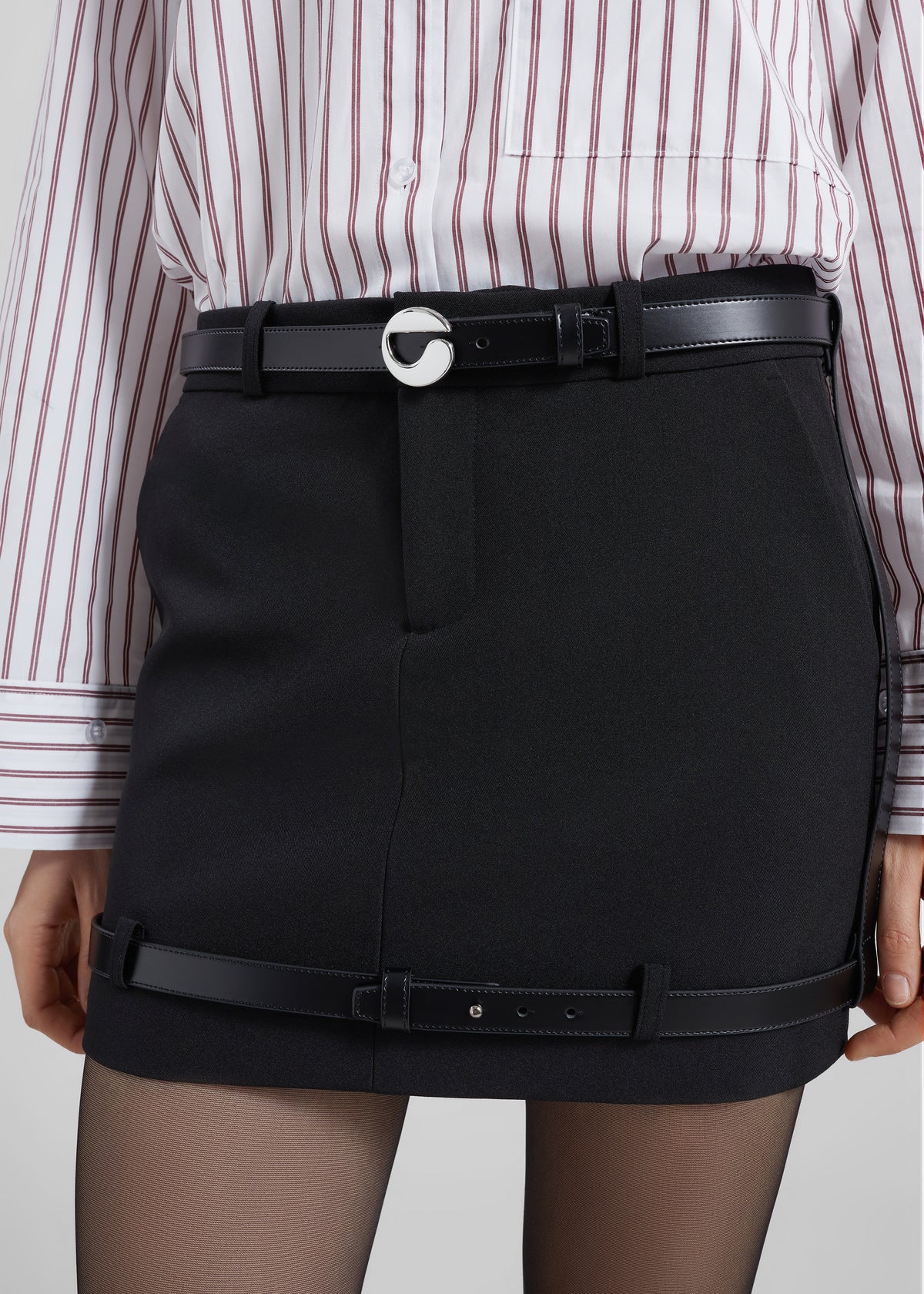 Coperni Belted Mini Skirt - Black - 5