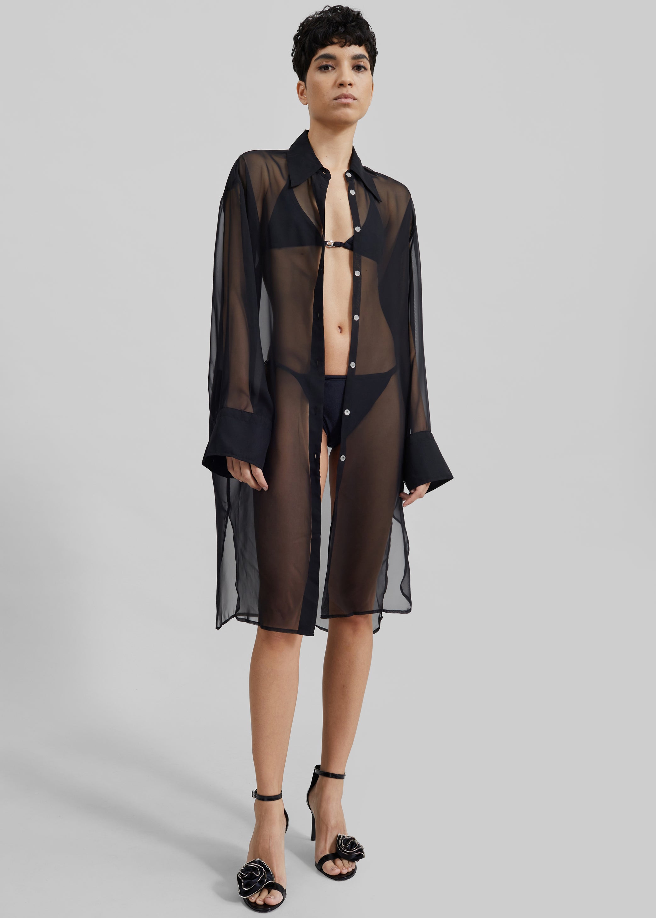 Shop the look image for Coperni Branded Bikini Bottom - Black